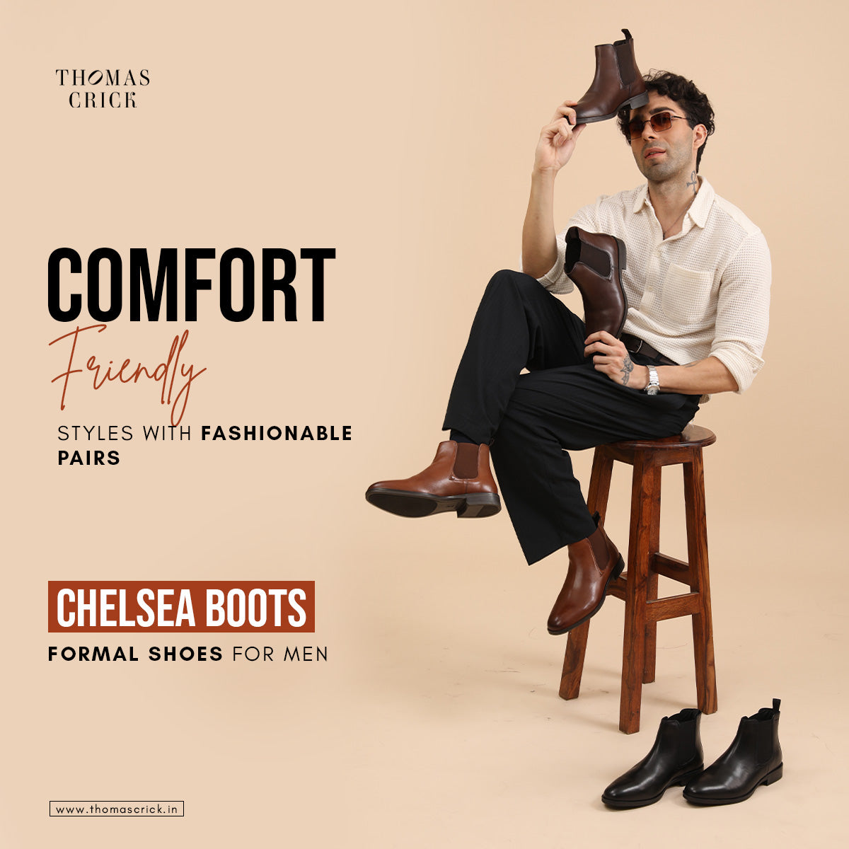 Comfort-Friendly Styles With Fashionable Pairs - Chelsea Boots, Formal Shoes for Men