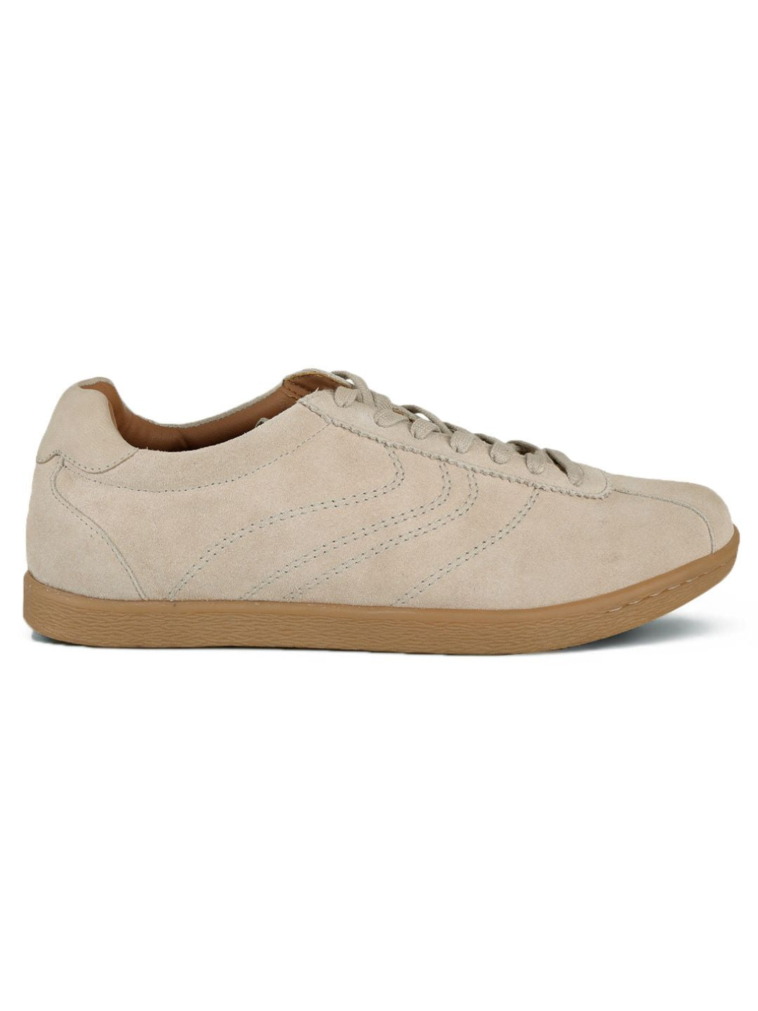 Greg Off White Suede Sneakers | Lightweight Smart Casual Lace-Up Shoes|TC-2649OW