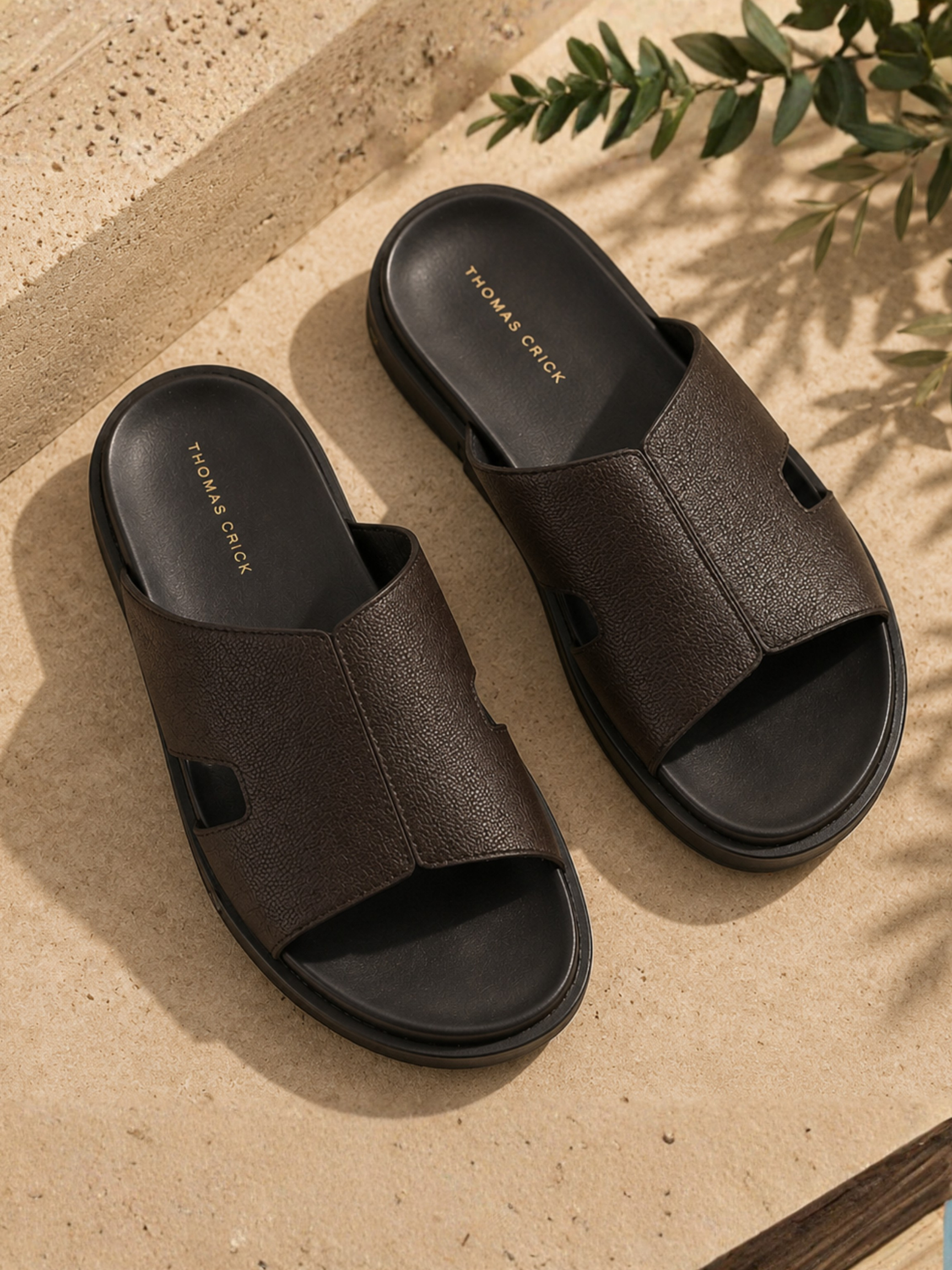 DUNE Brown Sandals | Premium Open Toe Broad-Strap Casual Sandals |TC-2758TK