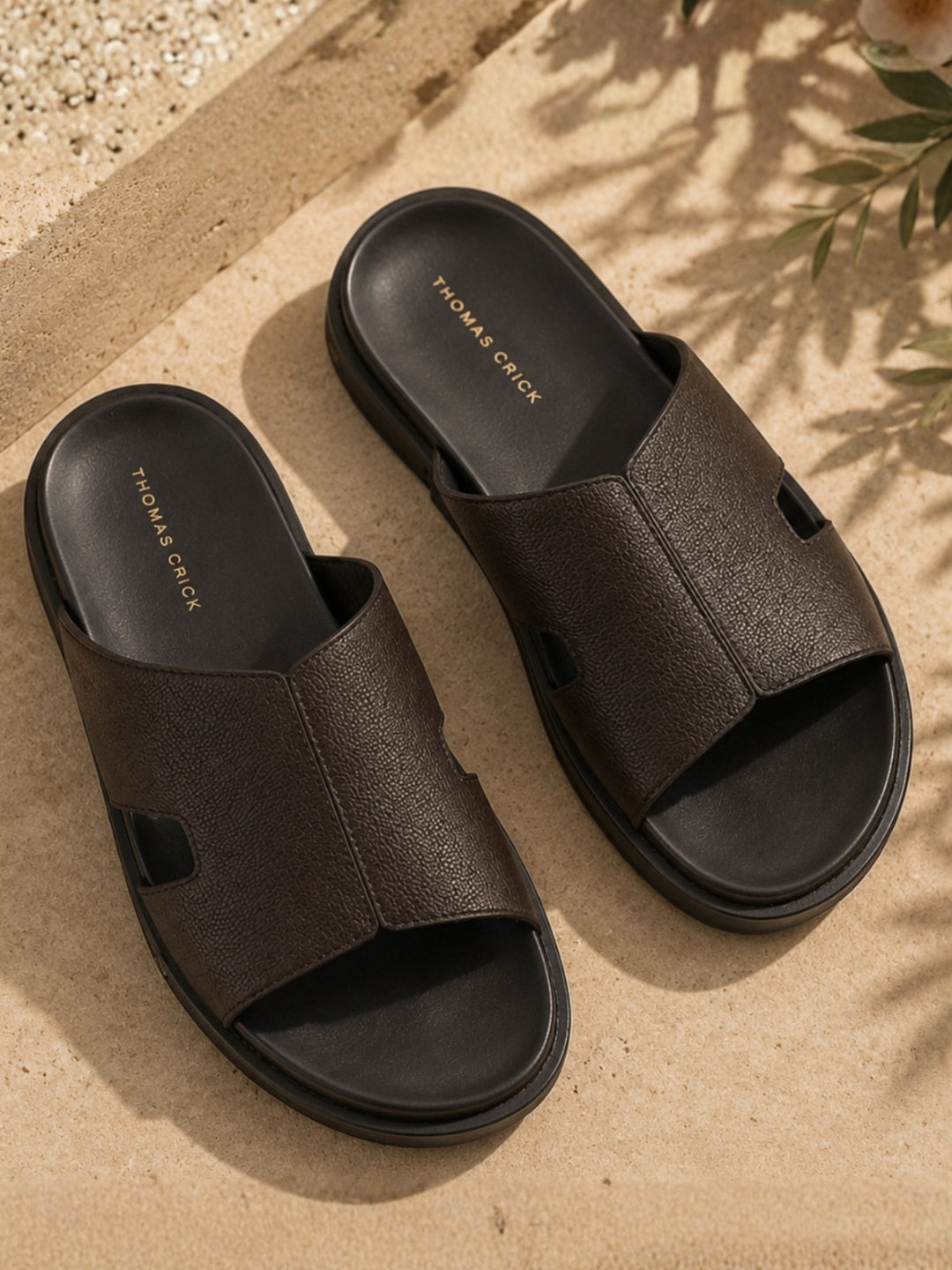 DUNE Brown Sandals | Premium Open Toe Broad-Strap Casual Sandals |TC-2758TK