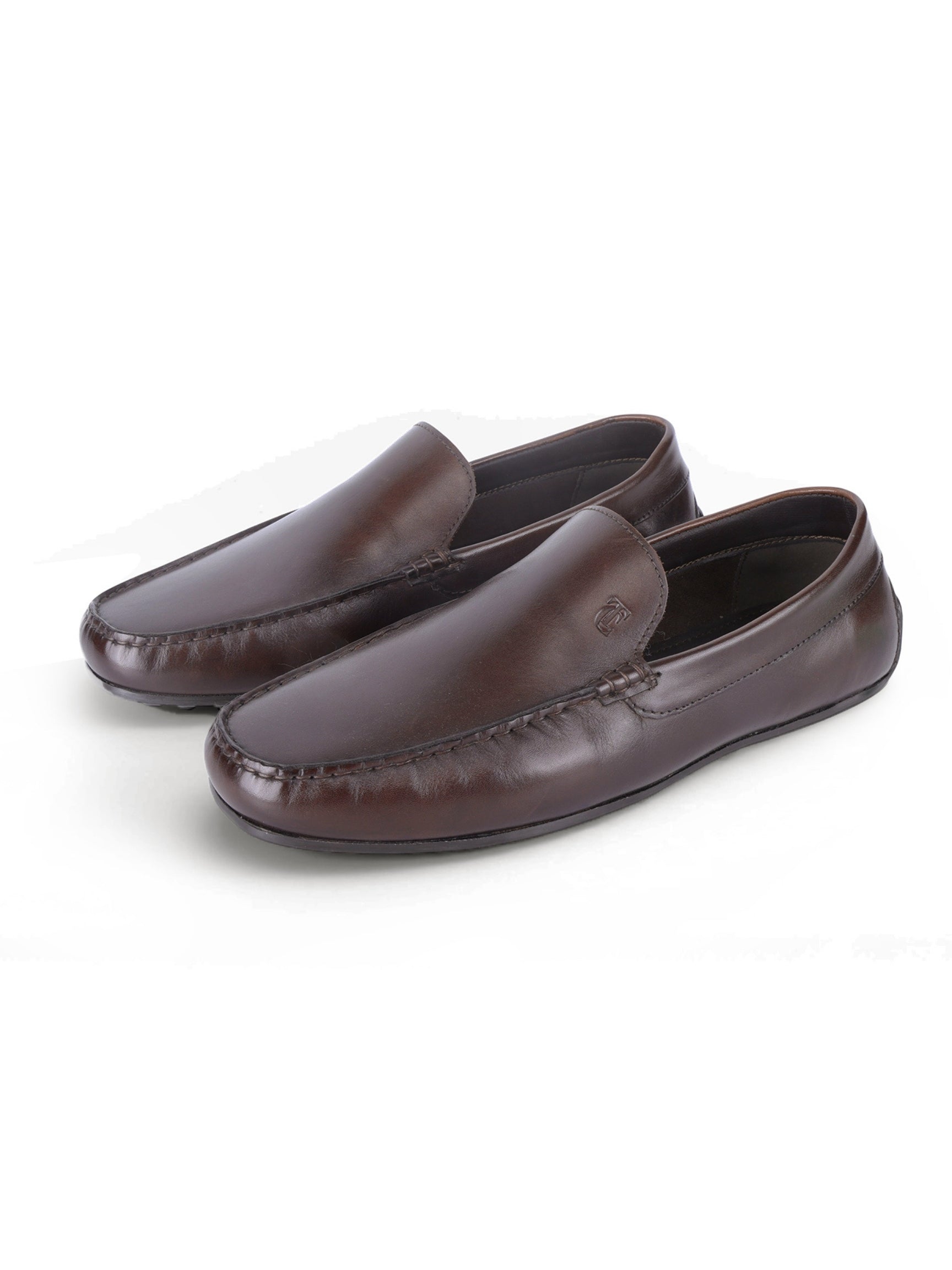 ROMANO Brown Loafers | Slip-On Driving Shoes with Pebbled Traction Pods|TC-2650BR