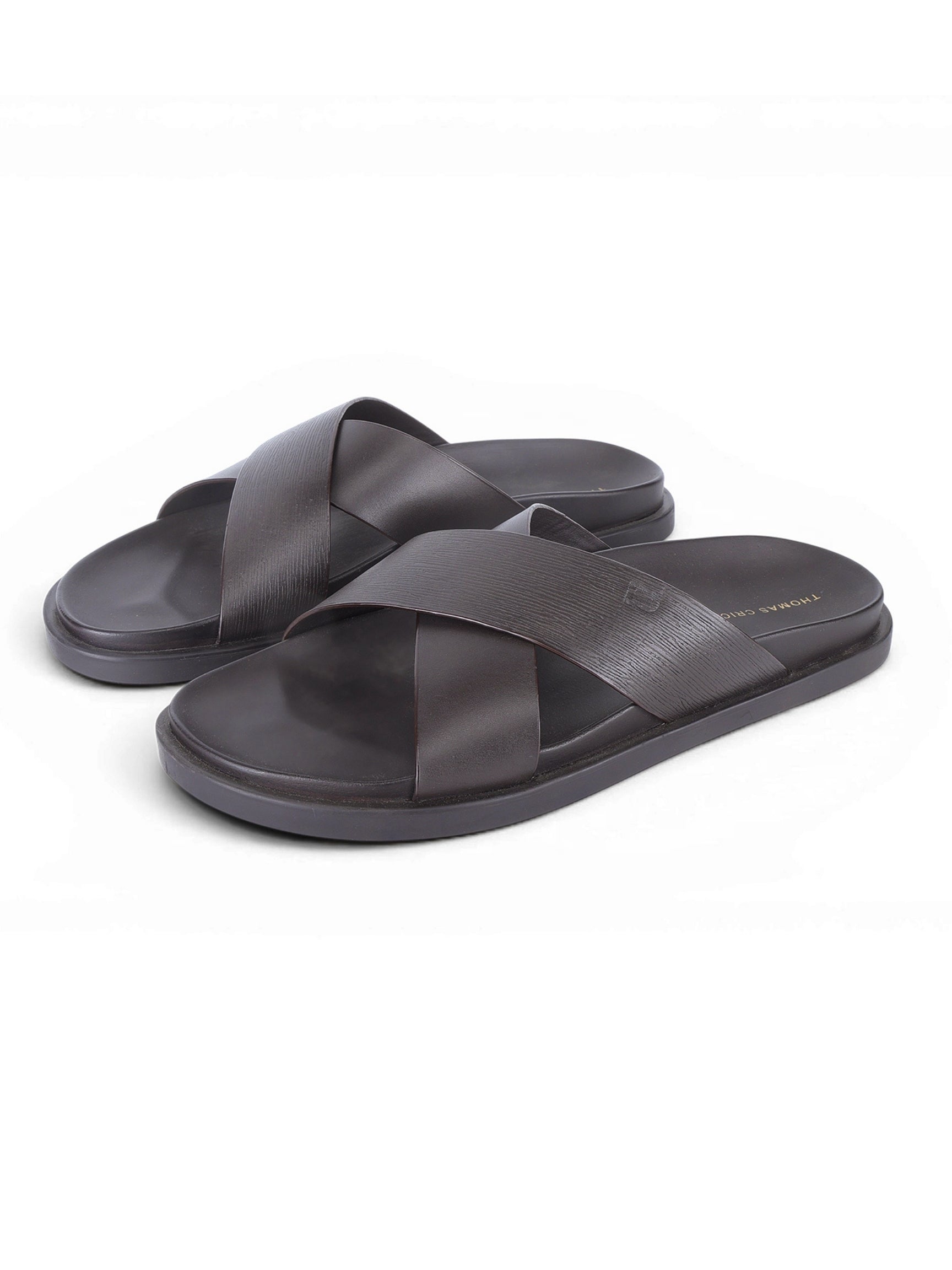 ASTER Brown Cross-Strap Sandals| Premium Open Toe Comfort Sandals |TC-2759BR