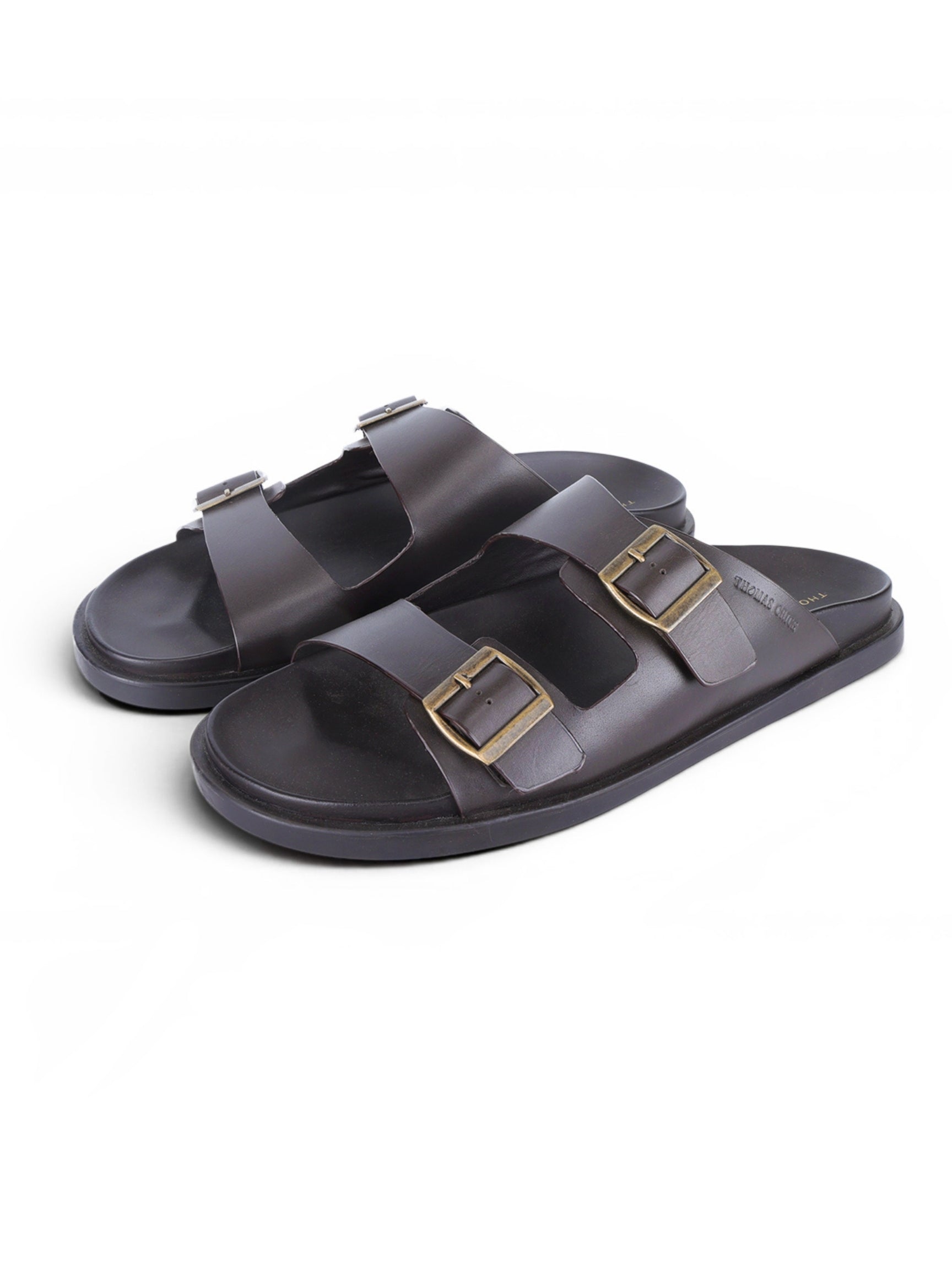 ATLAS Brown Sandals | Double Buckle Adjustable Casual Sandals |TC-2761BR