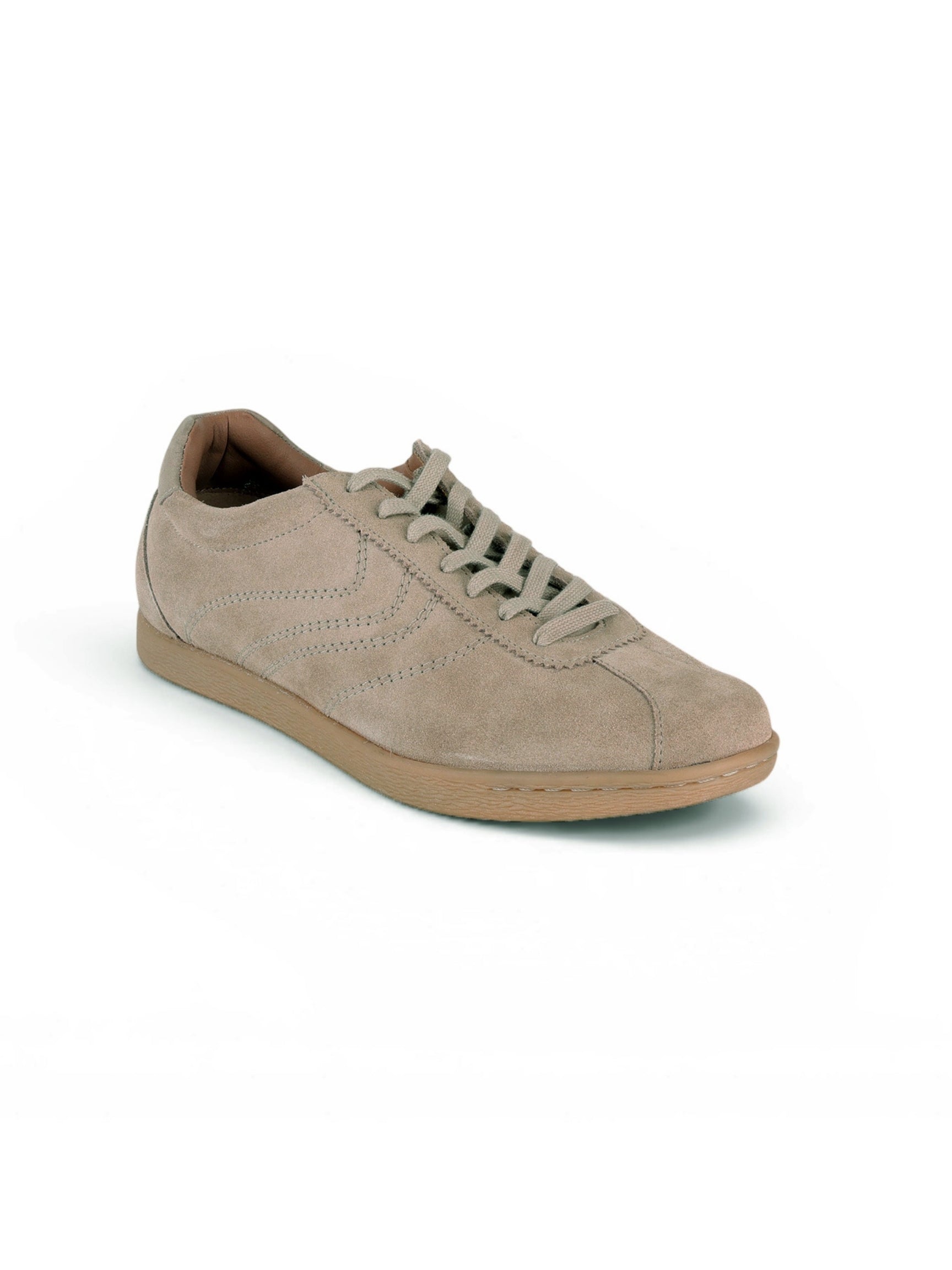 GREG Taupe Suede Sneakers | Lightweight Smart Casual Lace-Up Shoes|TC-2649TP