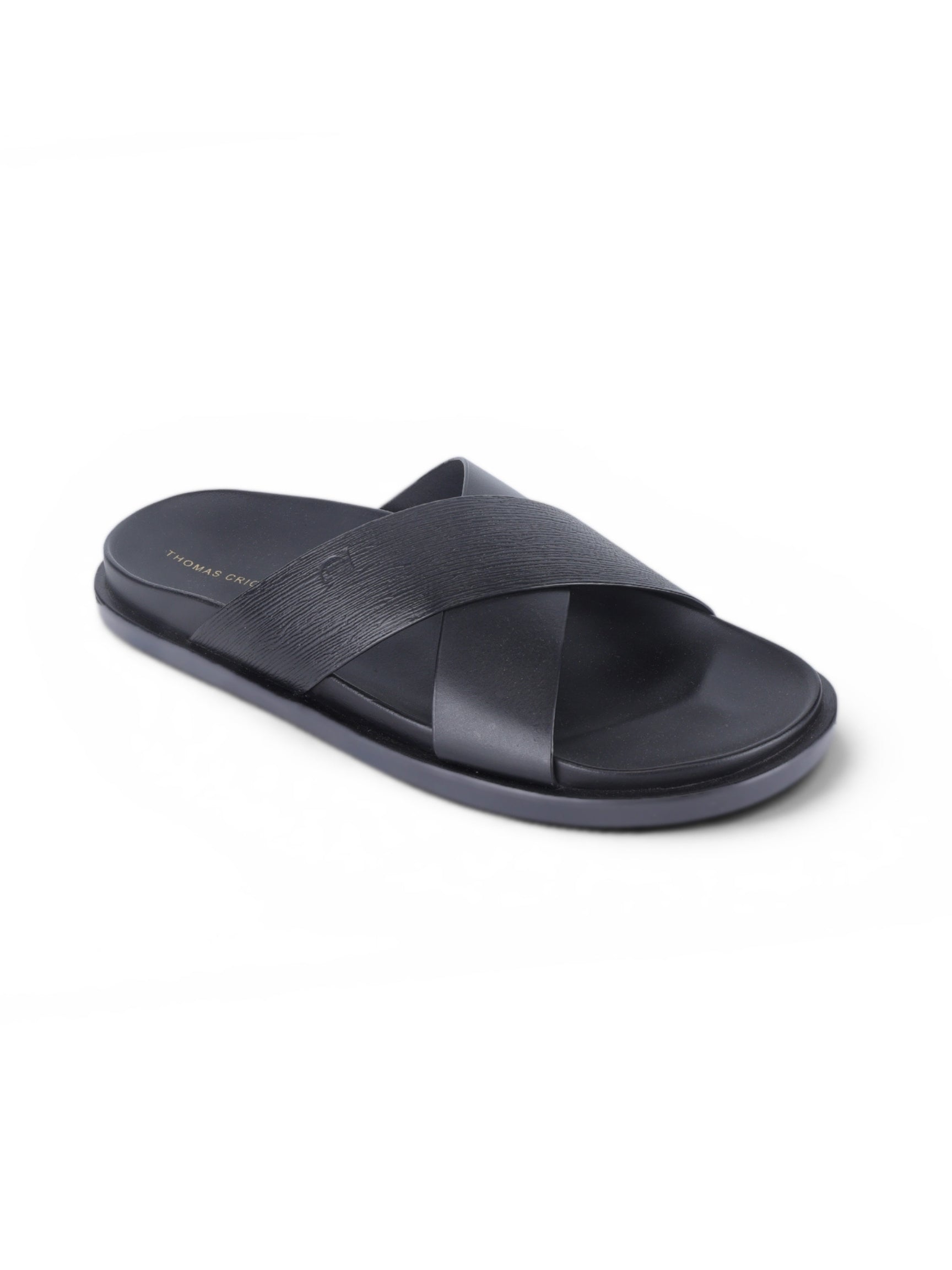 ASTER Black Cross-Strap Sandals| Premium Open Toe Comfort Sandals |TC-2759BL