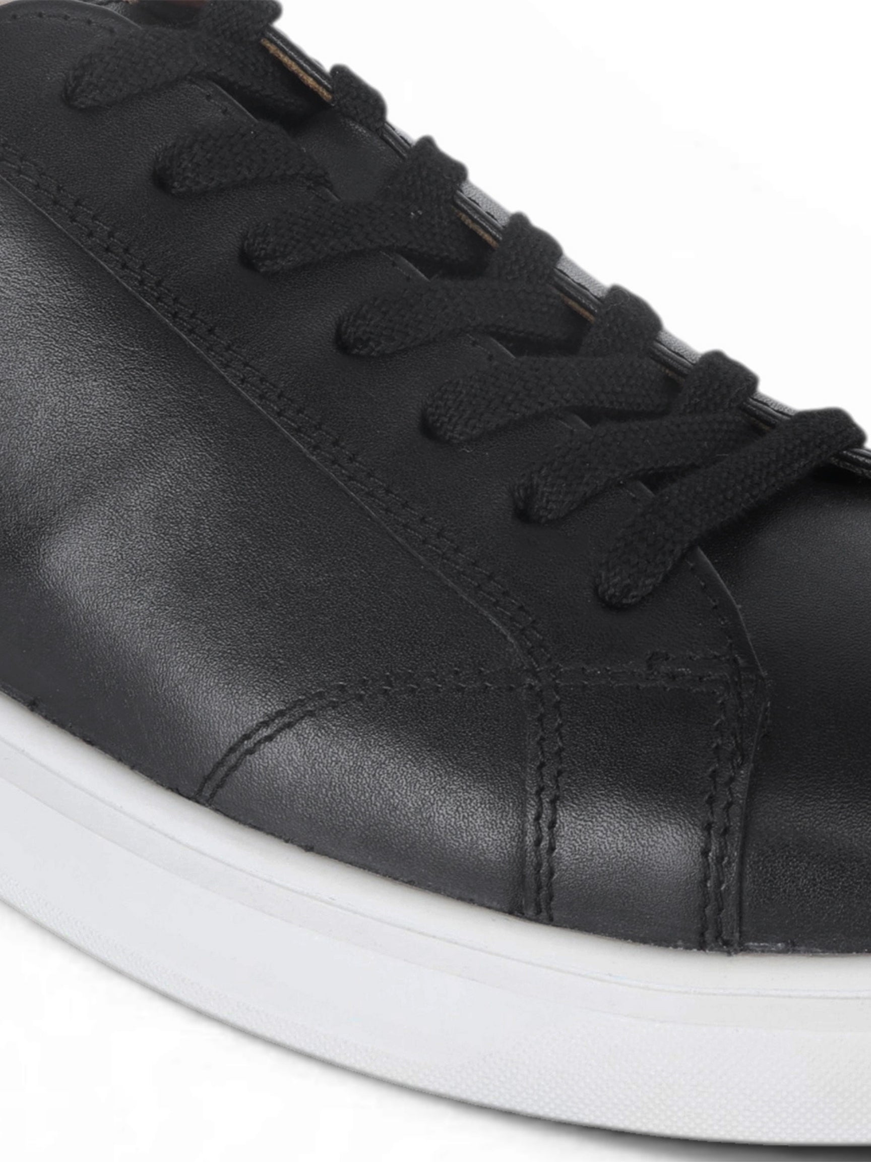 Theo Black Sneakers | Premium Smart Casual Lace-Up Shoes | TC-2645BL