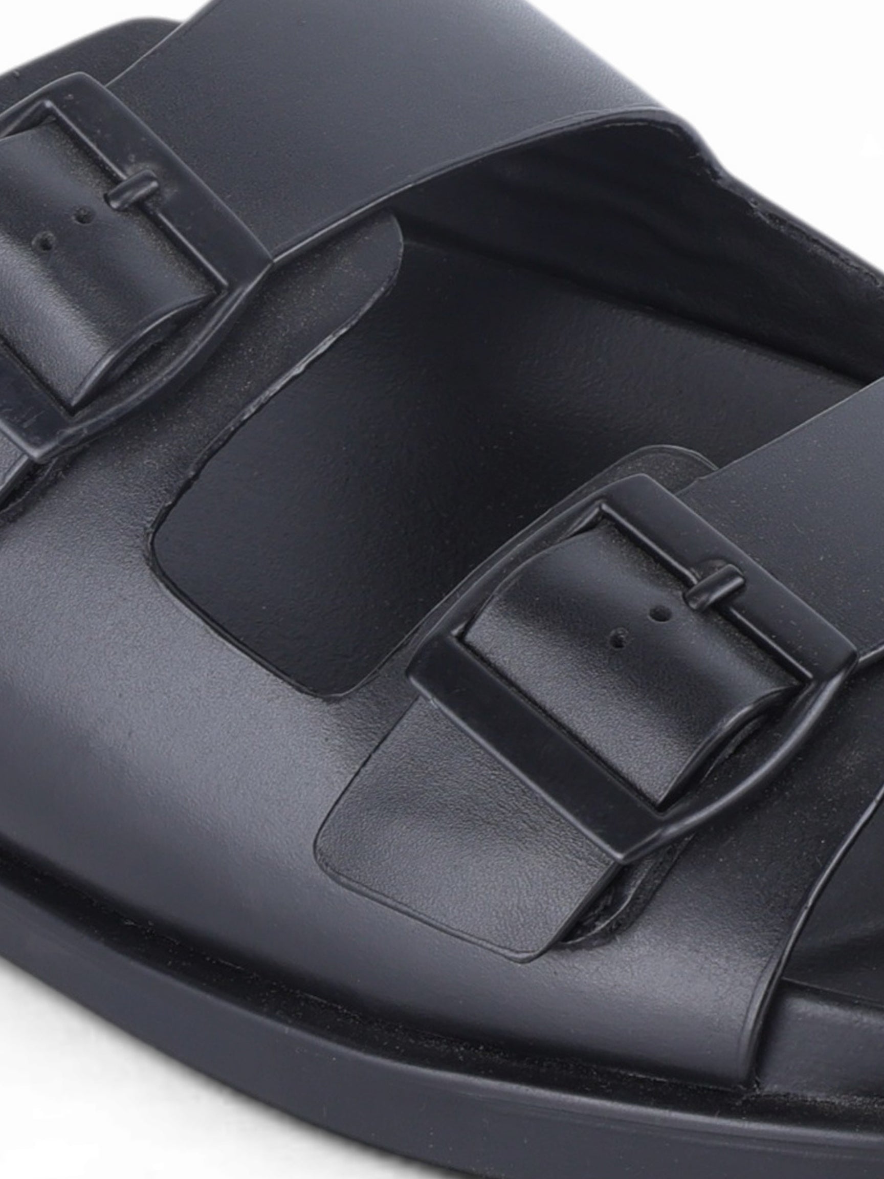 ATLAS Black Sandals | Double Buckle Adjustable Casual Sandals |TC-2761BL