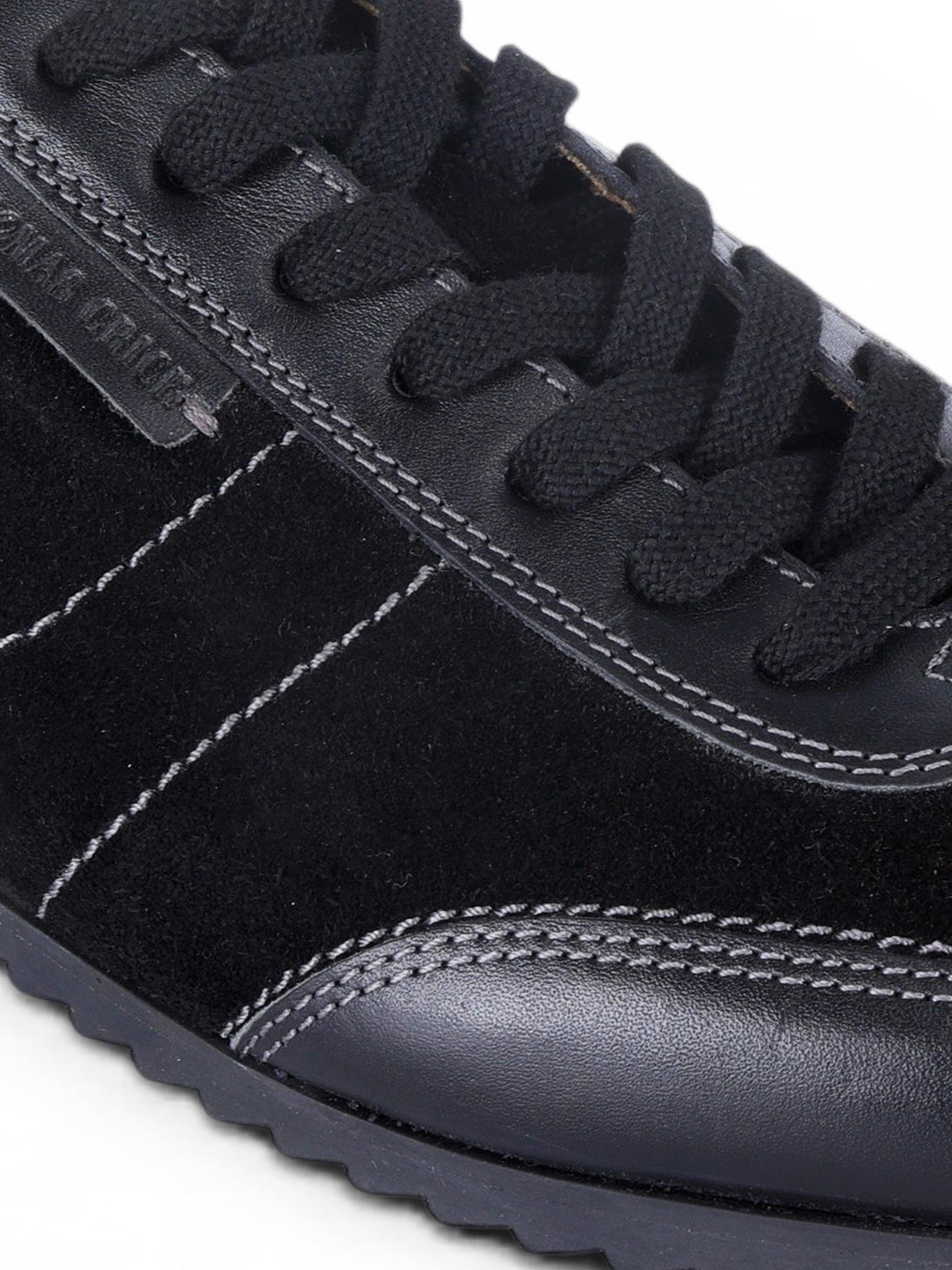 PICKTON Black Suede Sneakers | Premium European Styling Lace-Up Shoes |TC-2647BL