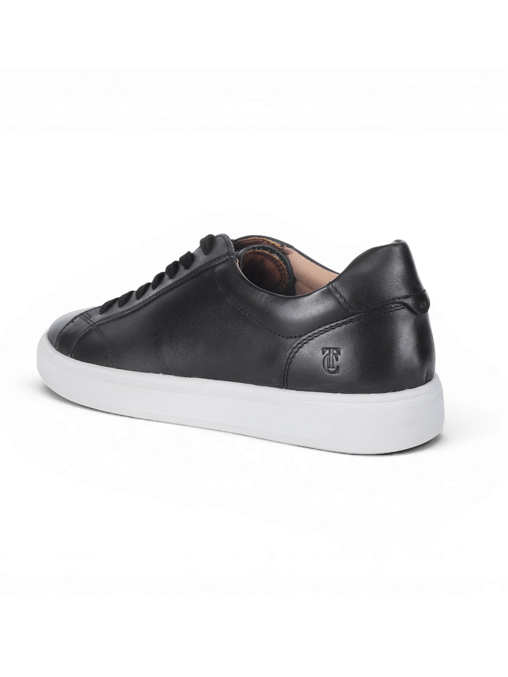 Theo Black Sneakers | Premium Smart Casual Lace-Up Shoes | TC-2645BL