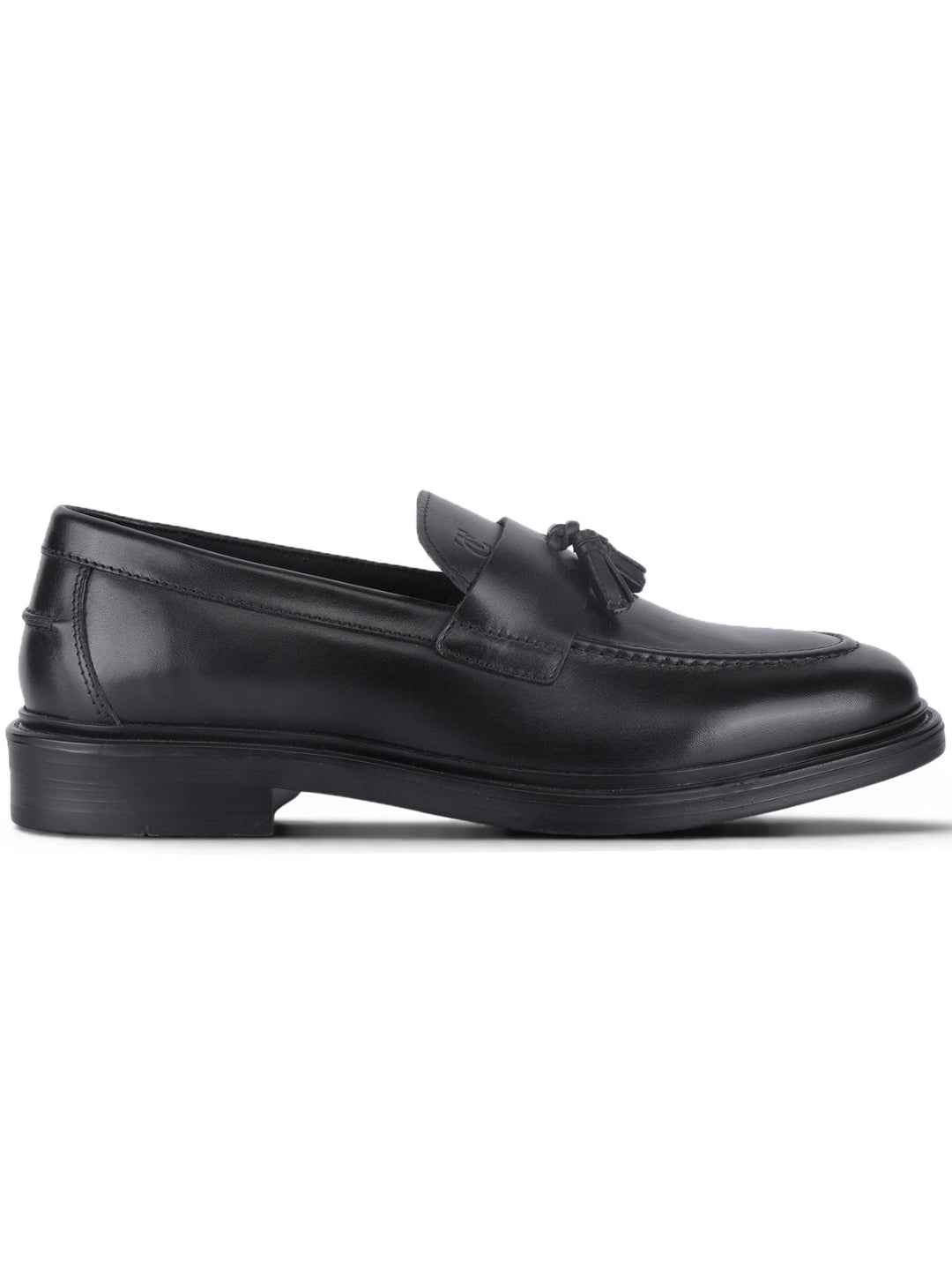 Kingsley Men's Black Genuine Leather Tassel Loafers | Premium Slip-On Formal & Smart Casual Dress Shoes|TC-2654BL