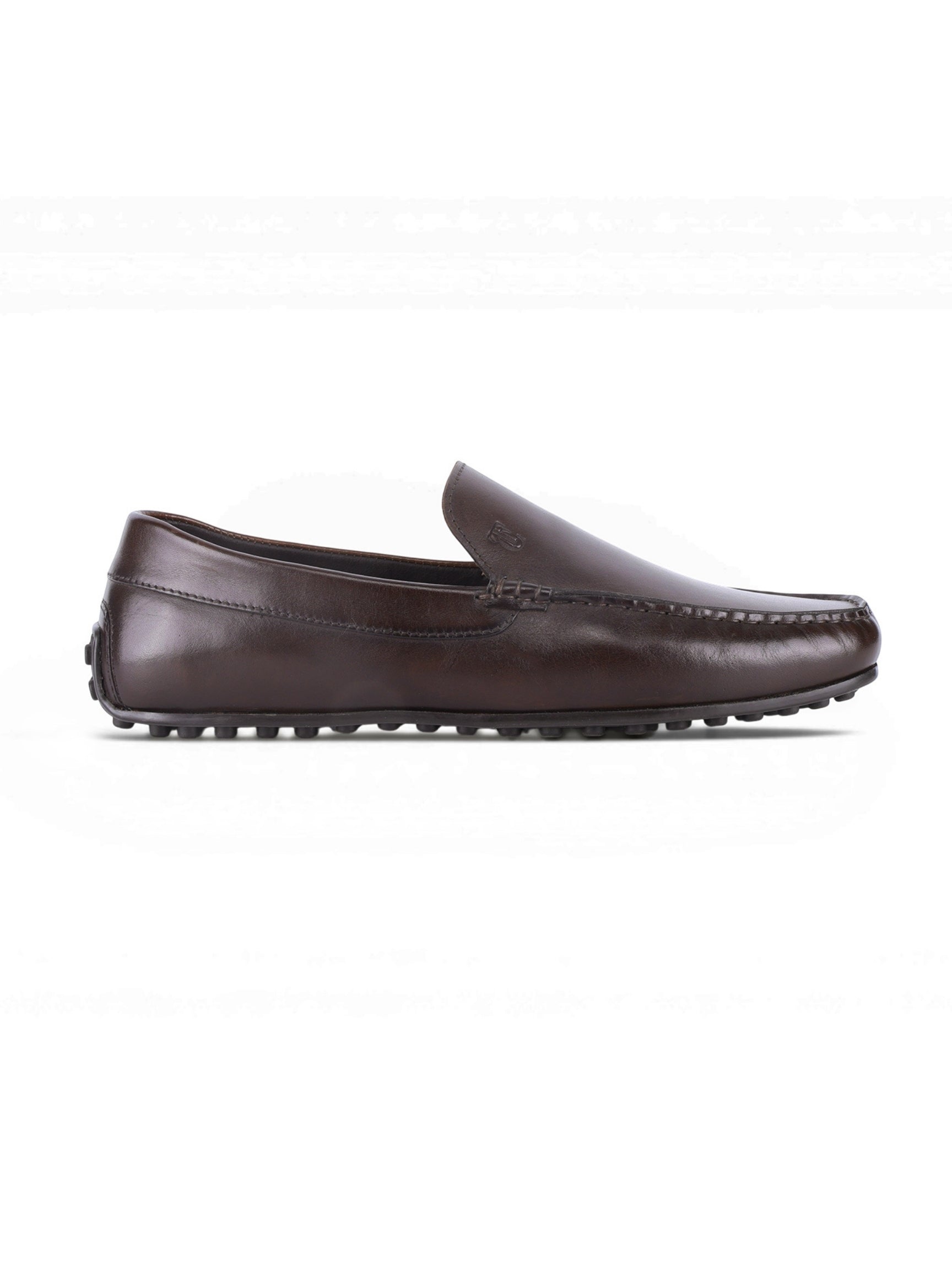 ROMANO Brown Loafers | Slip-On Driving Shoes with Pebbled Traction Pods|TC-2650BR