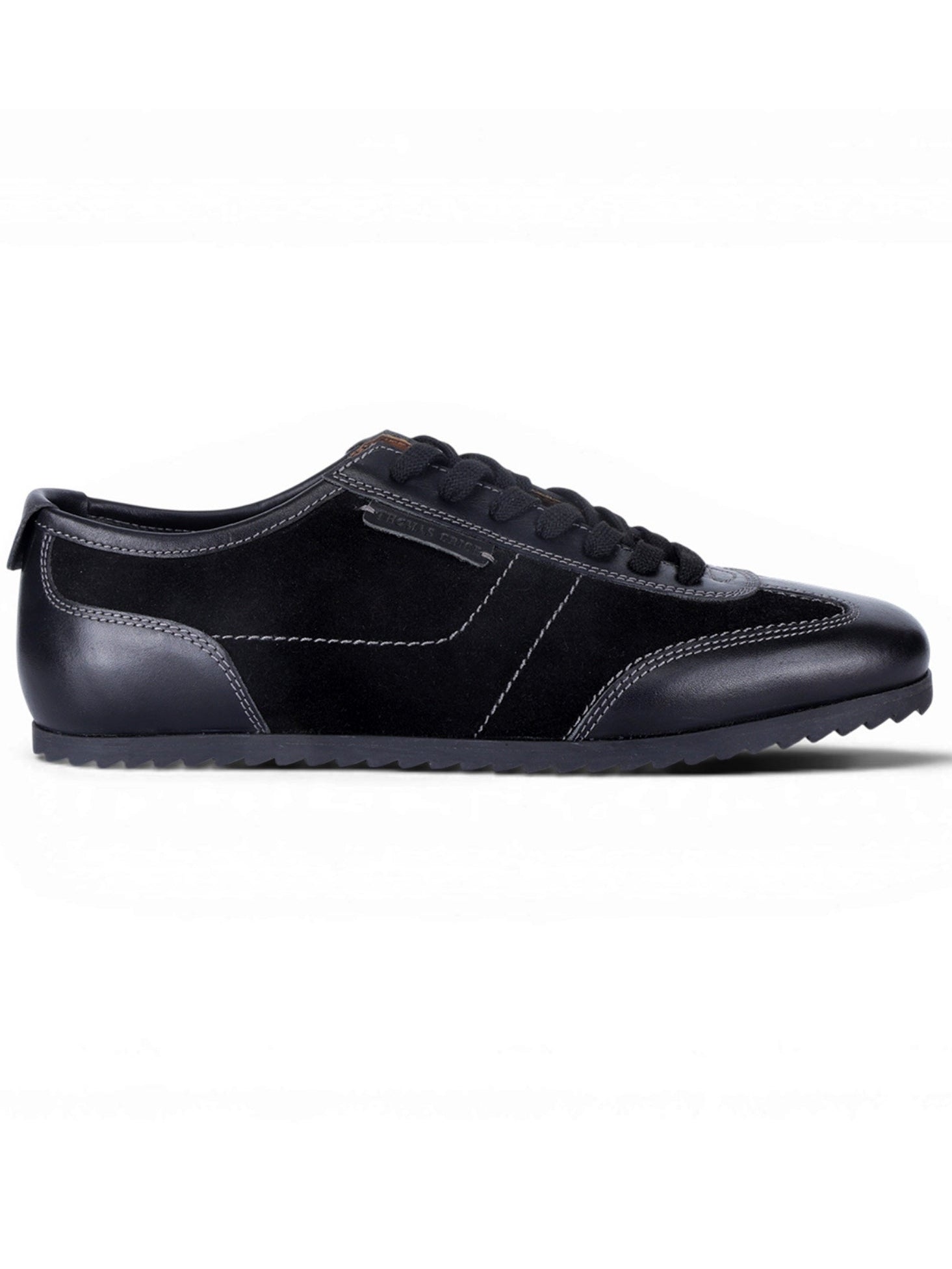 Pickton Black Suede Sneakers | Premium European Styling Lace-Up Shoes |TC-2647BL