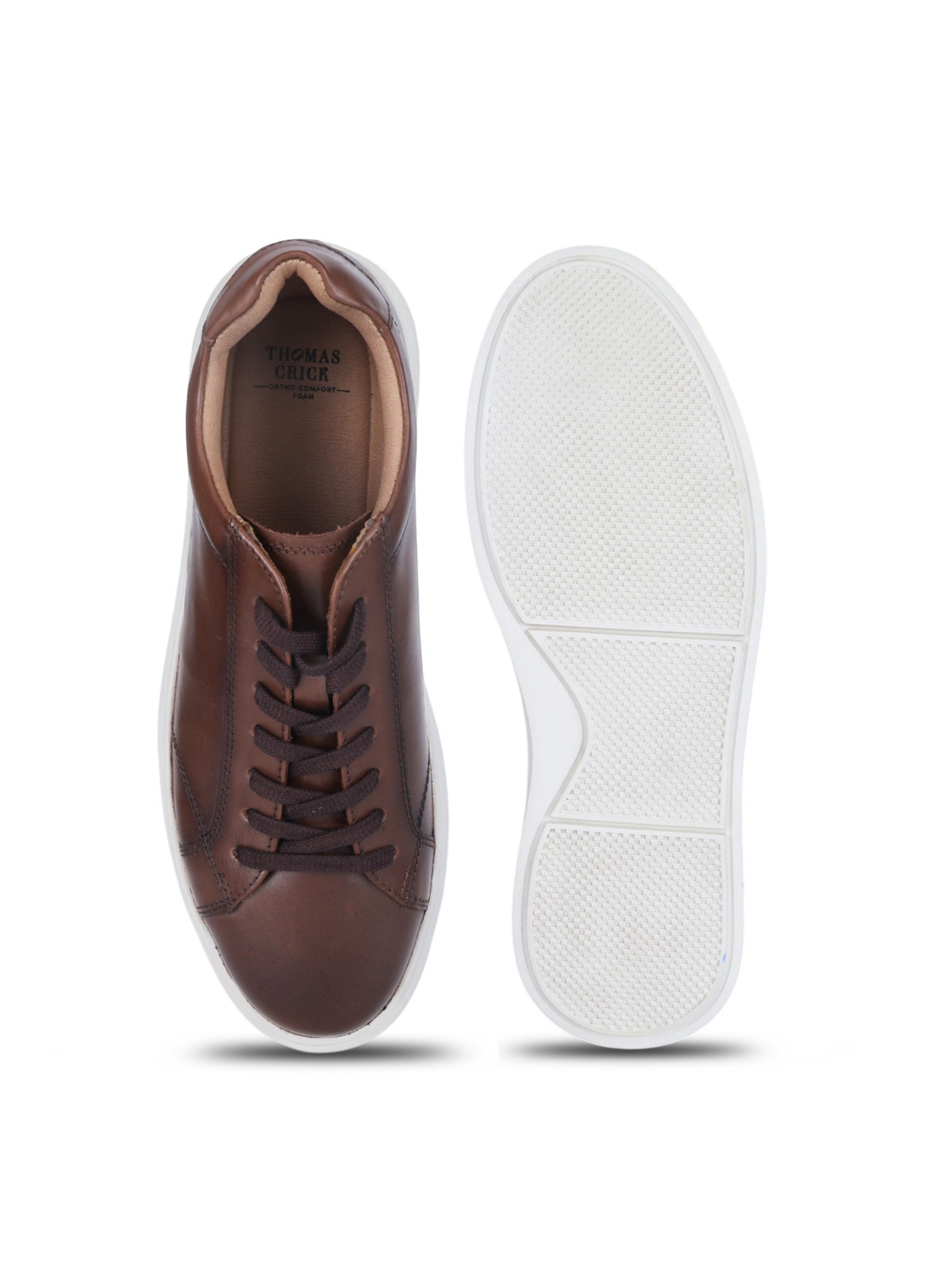 THEO Brown Sneakers | Premium Smart Casual Lace-Up Shoes | TC-2645TK