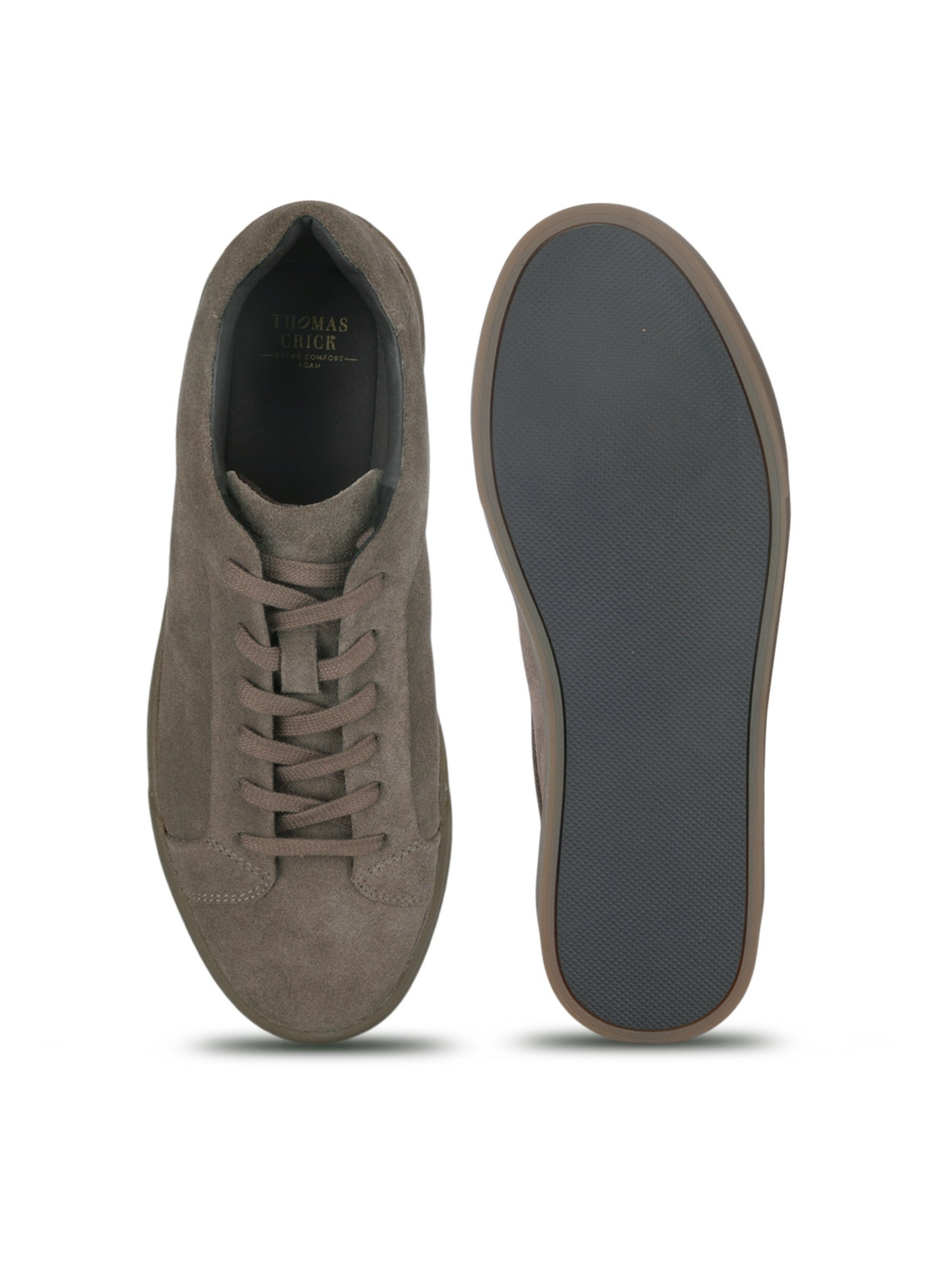 SILVA Khaki Suede Sneakers | Minimalist Low-Top Retro Footwear|TC-2648MS