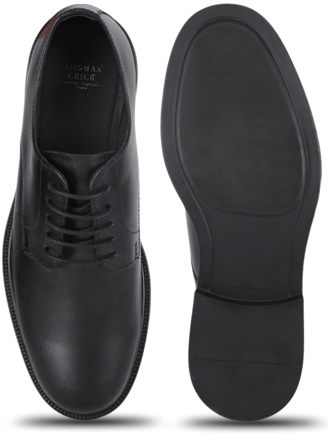 Vance Black Lace Up Derby Shoes| Premium Genuine Leather Formal Shoes |TC-2655BL