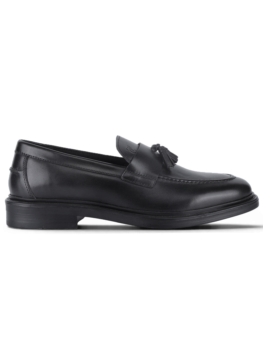 Kingsley Men's Black Genuine Leather Tassel Loafers | Premium Slip-On Formal & Smart Casual Dress Shoes|TC-2654BL
