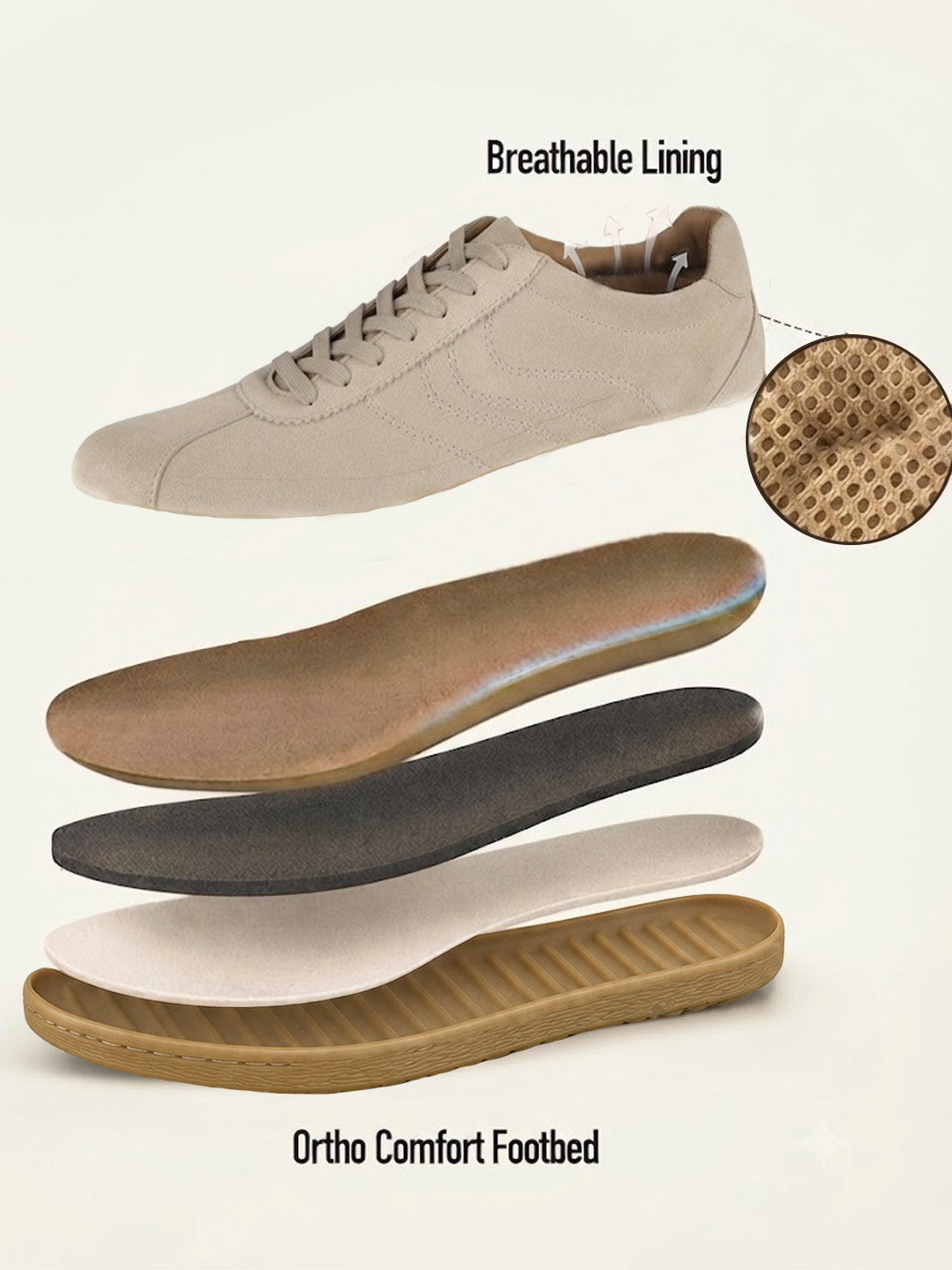 Greg Off White Suede Sneakers | Lightweight Smart Casual Lace-Up Shoes|TC-2649OW