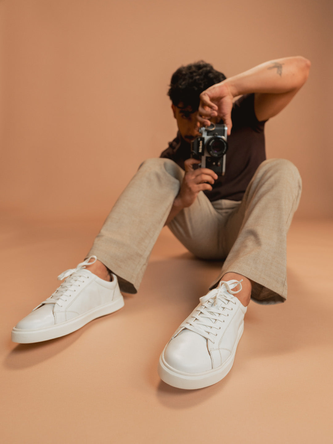 Theo White Sneakers | Premium Smart Casual Lace-Up Shoes | TC-2645WT