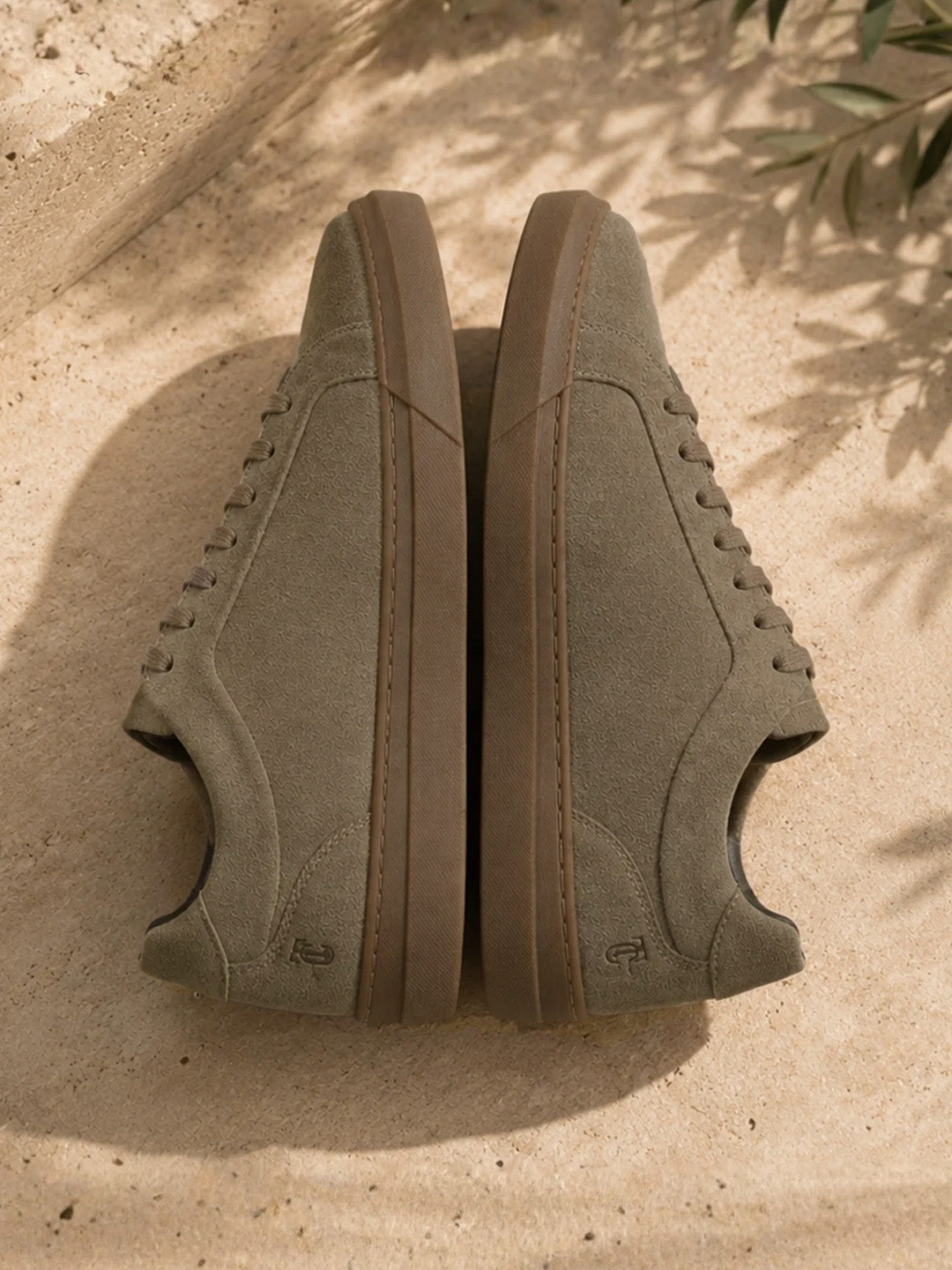 Silva Khaki Suede Sneakers | Minimalist Low-Top Retro Footwear|TC-2648MS