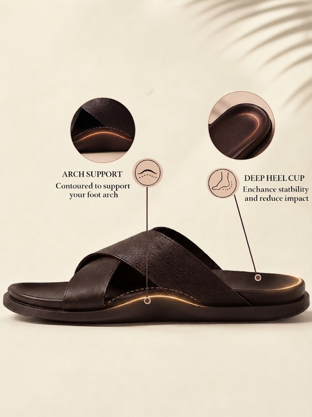 Aster Brown Cross-Strap Sandals| Premium Open Toe Comfort Sandals |TC-2759BR