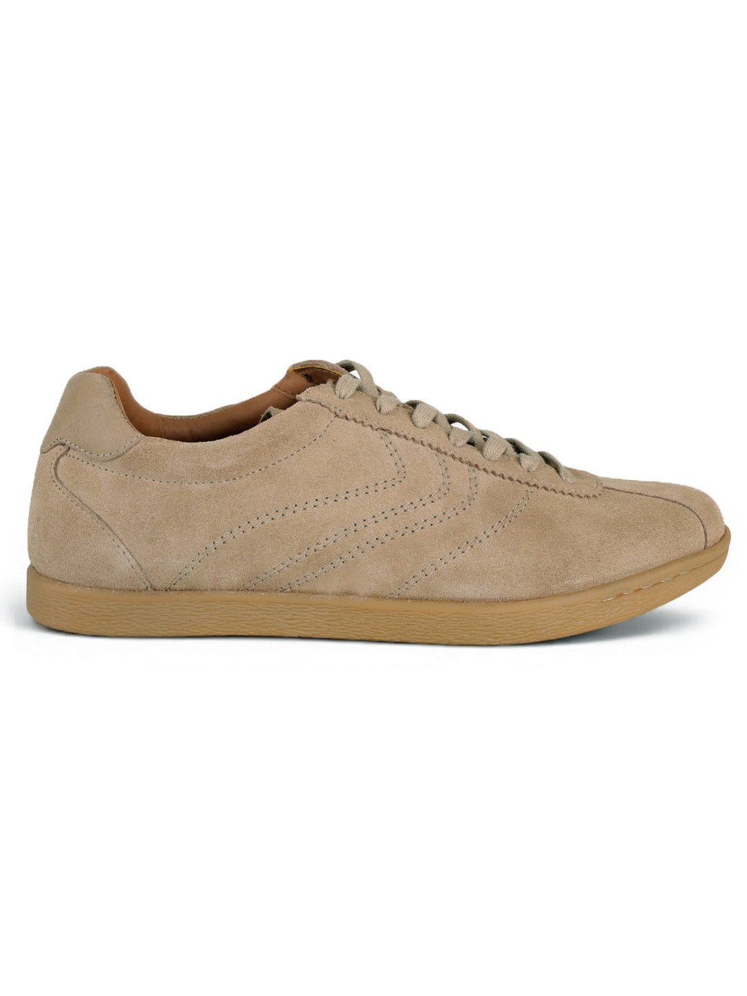 Greg Taupe Suede Sneakers | Lightweight Smart Casual Lace-Up Shoes|TC-2649TP