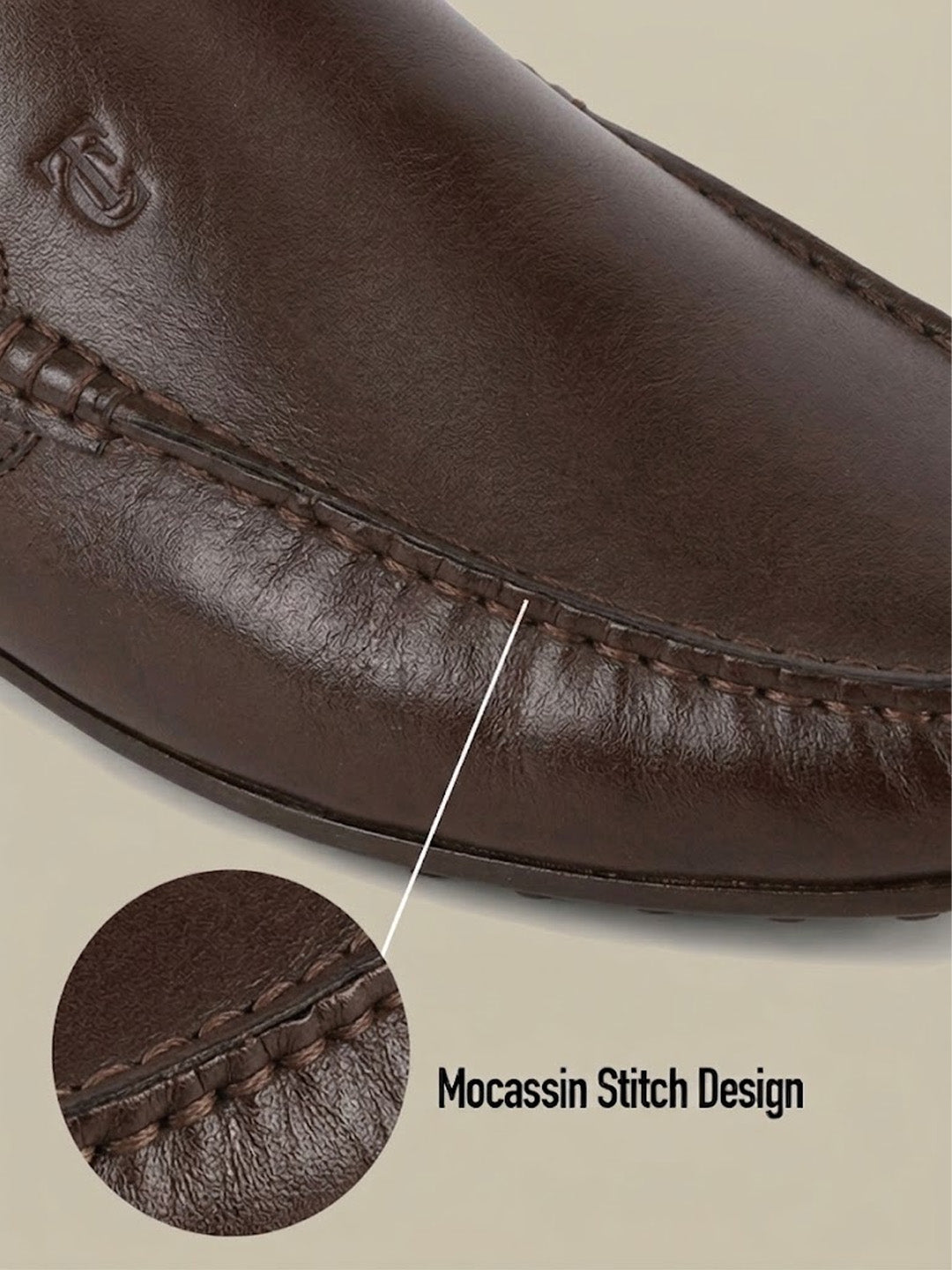 Romano Brown Loafers | Slip-On Driving Shoes with Pebbled Traction Pods|TC-2650BR
