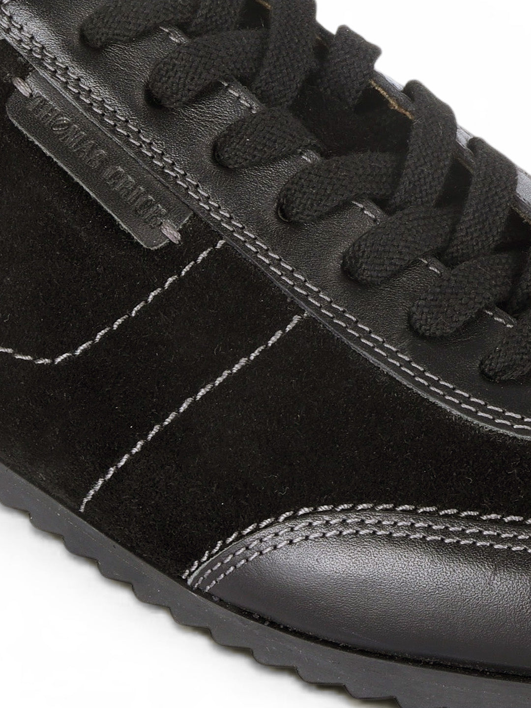 Pickton Black Suede Sneakers | Premium European Styling Lace-Up Shoes |TC-2647BL