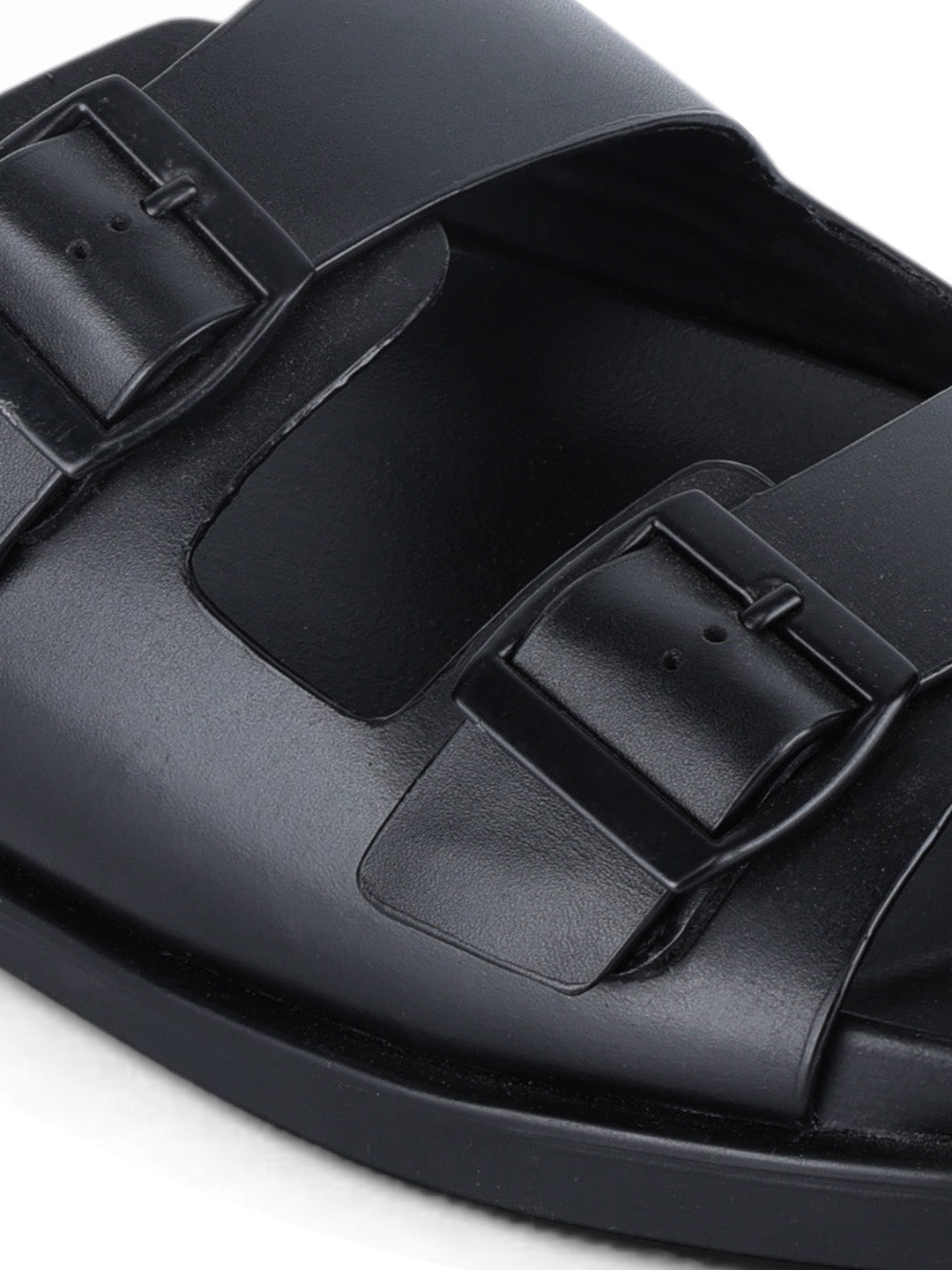 Atlas Black Sandals | Double Buckle Adjustable Casual Sandals |TC-2761BL