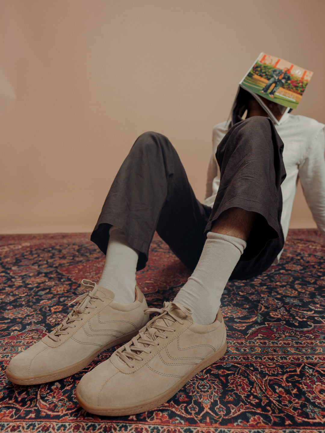 Greg Taupe Suede Sneakers | Lightweight Smart Casual Lace-Up Shoes|TC-2649TP