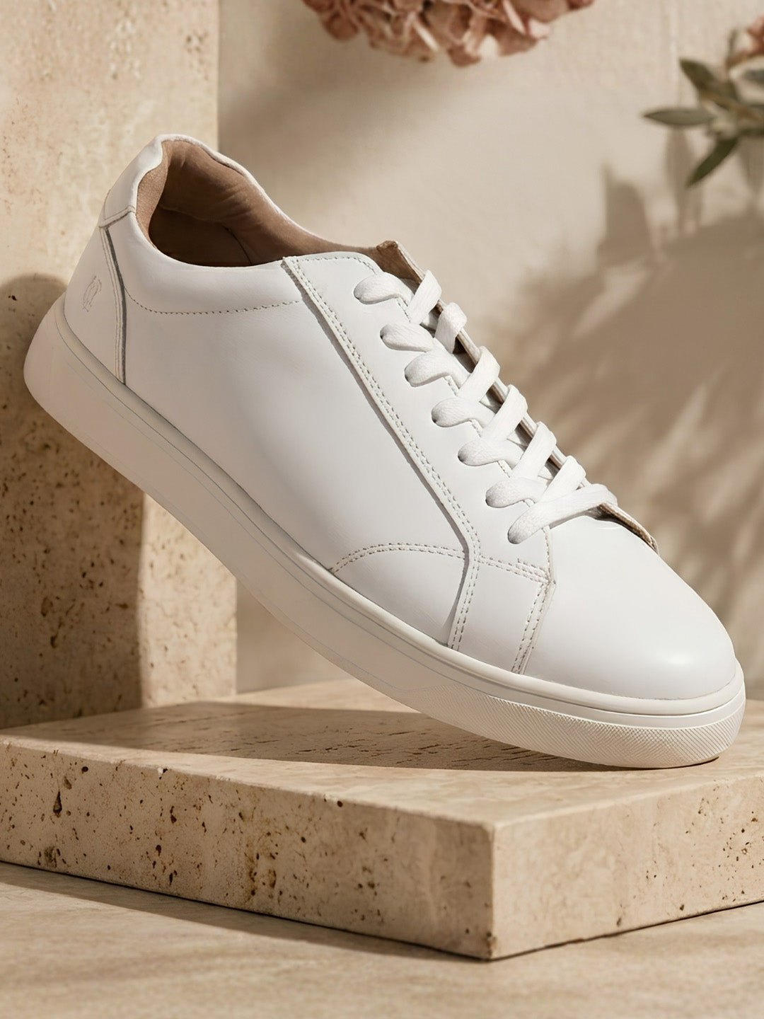 Theo White Sneakers | Premium Smart Casual Lace-Up Shoes | TC-2645WT