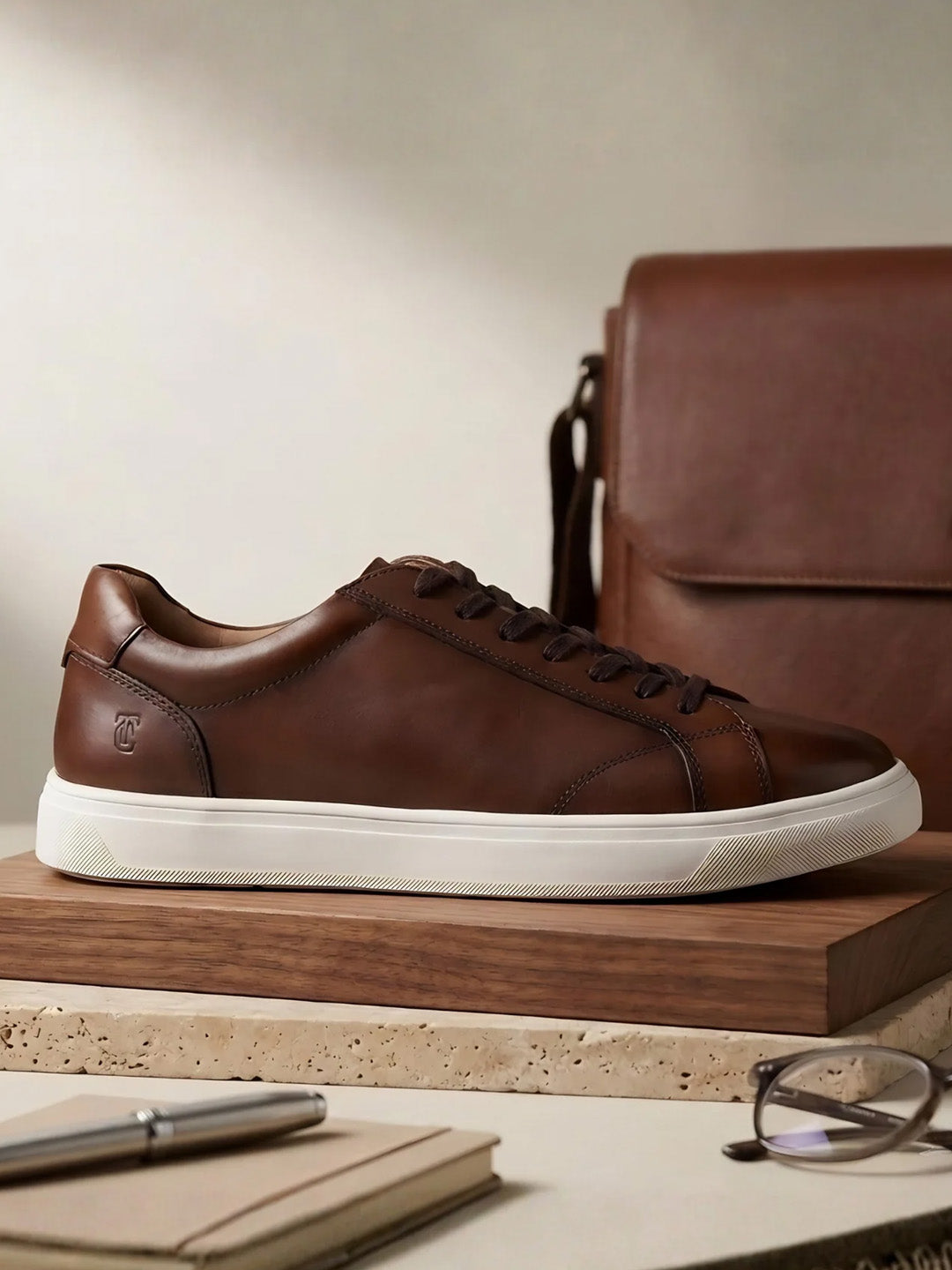 Theo Brown Sneakers | Premium Smart Casual Lace-Up Shoes | TC-2645TK