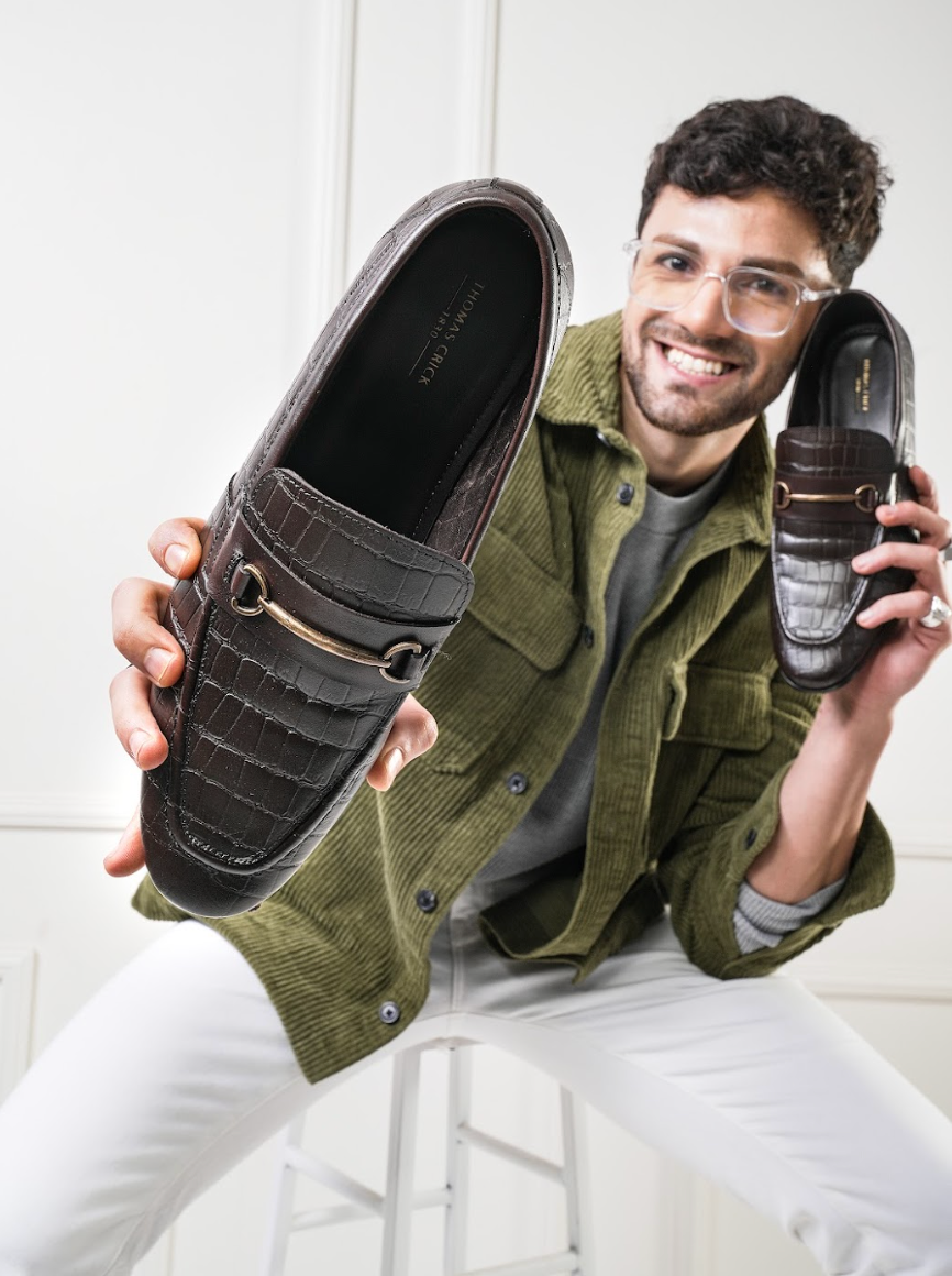 Leicester Croc Luxe Loafers- Brown TC 2311BR