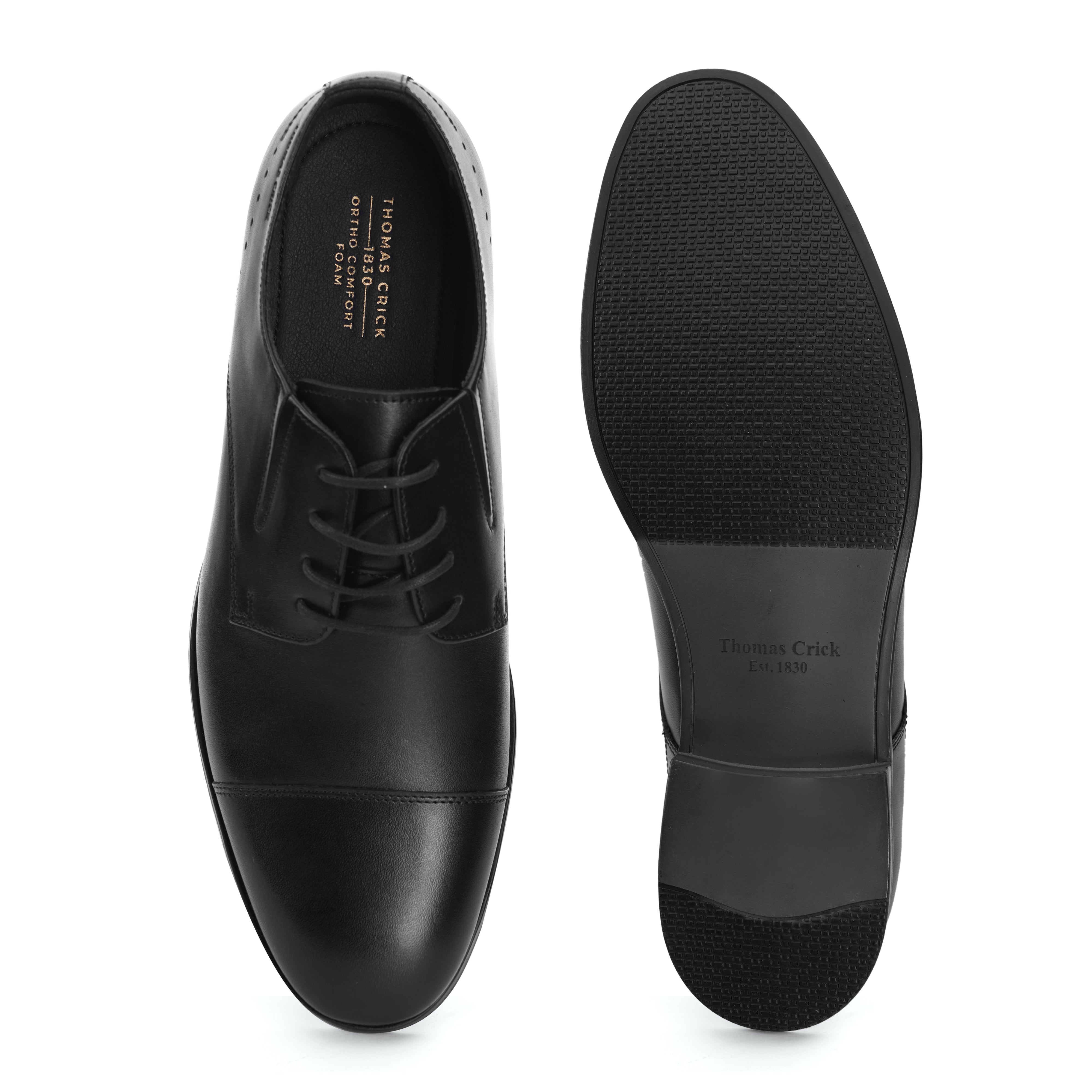 Chester Oxford Black Plain Derby Shoes (TC-2336BL)