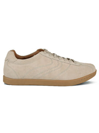 Greg Off White Suede Sneakers | Lightweight Smart Casual Lace-Up Shoes|TC-2649OW