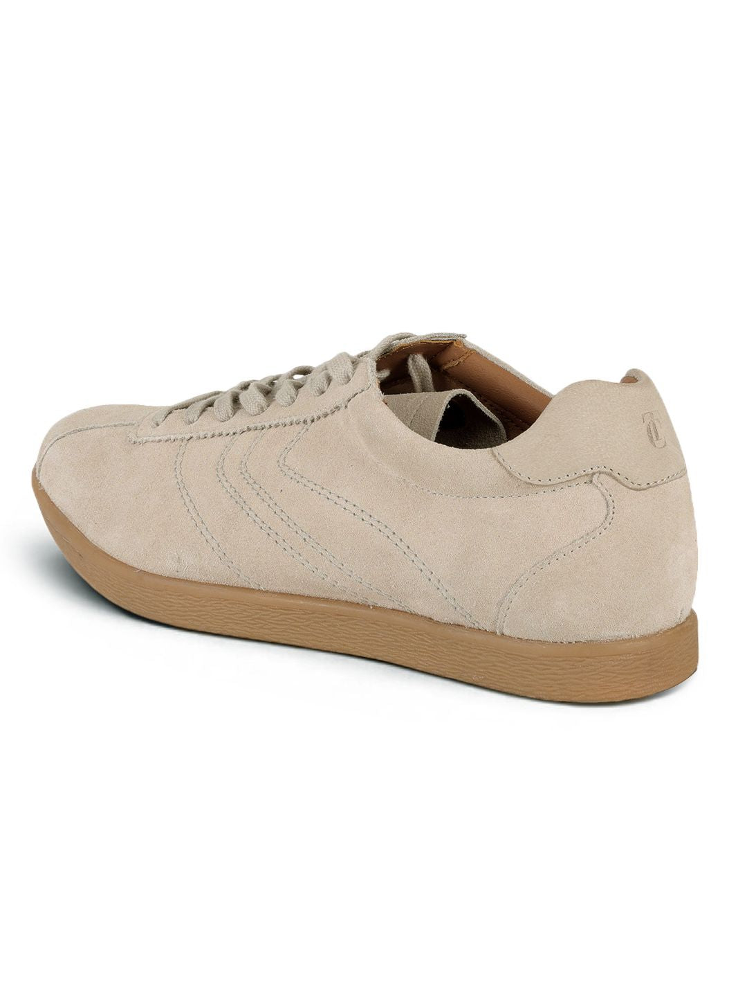 Greg Off White Suede Sneakers | Lightweight Smart Casual Lace-Up Shoes|TC-2649OW