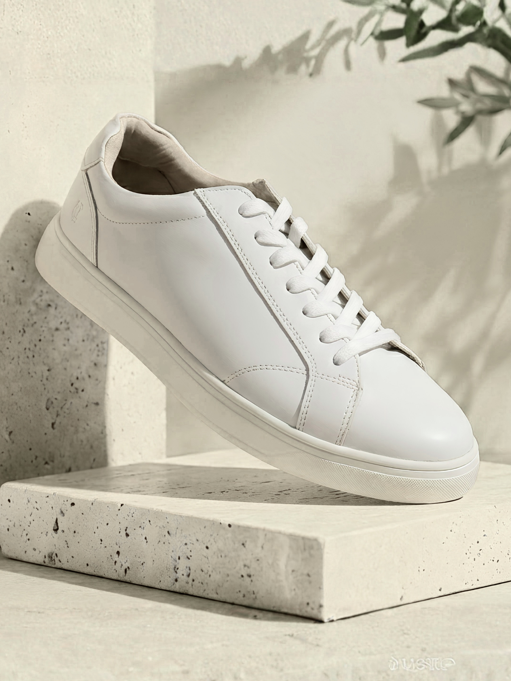 Theo White Sneakers | Premium Smart Casual Lace-Up Shoes | TC-2645WT