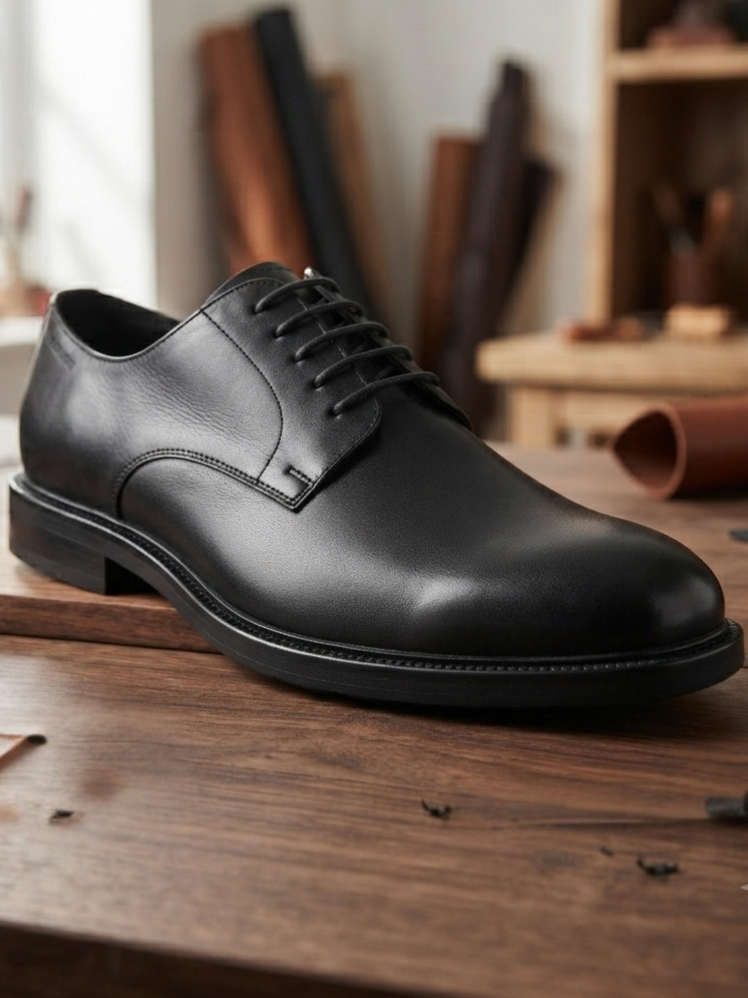 Vance Black Lace Up Derby  Shoes| Premium Genuine Leather Formal Shoes |TC-2655BL