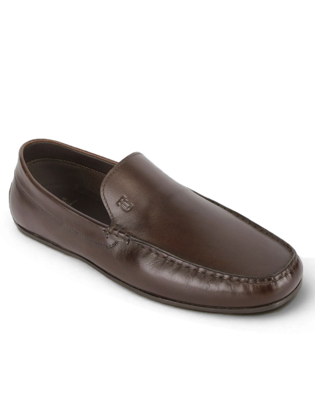 Romano Brown Loafers | Slip-On Driving Shoes with Pebbled Traction Pods|TC-2650BR