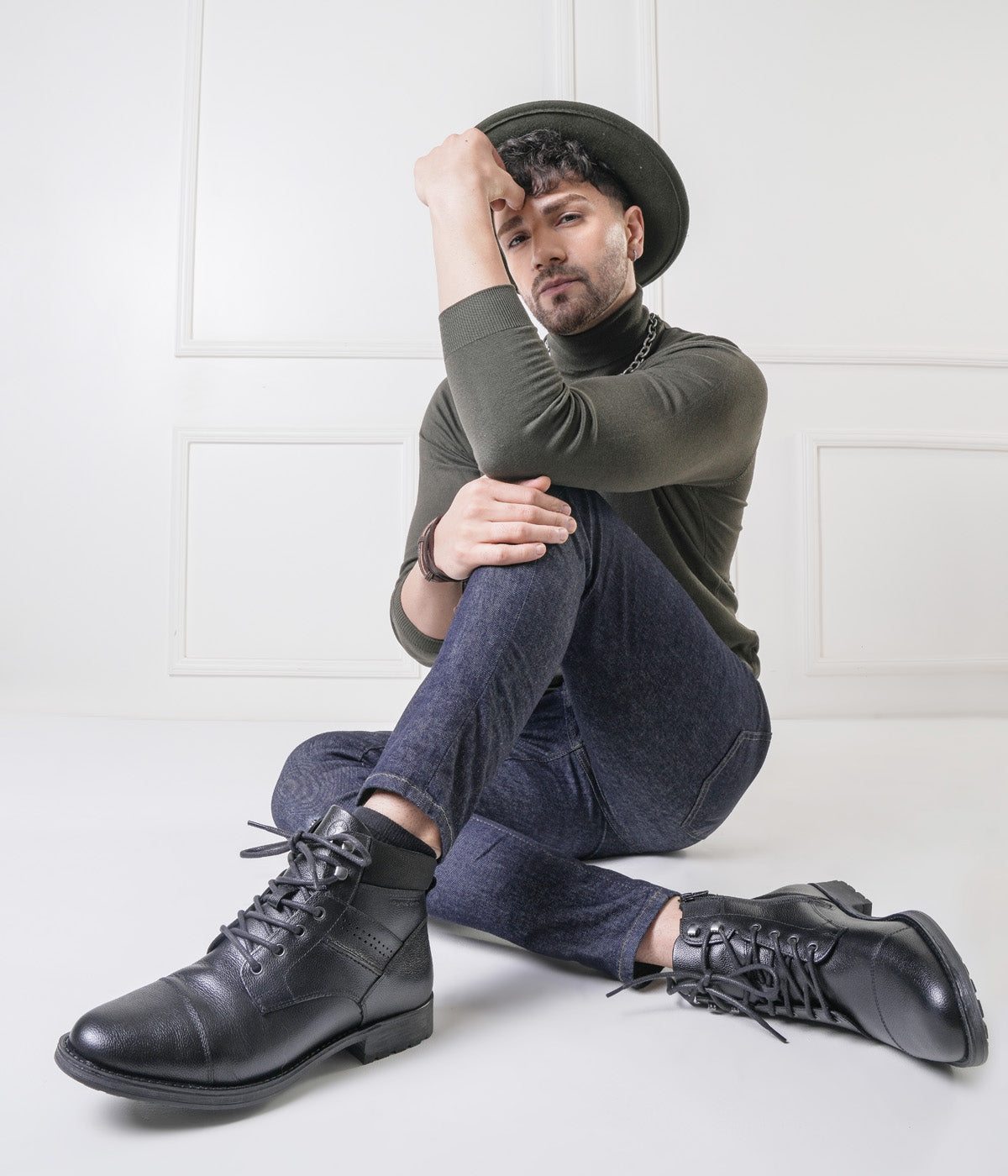 Oxford Trail Biker Boots TC-2321BL | Lace-Up Shoes for Men