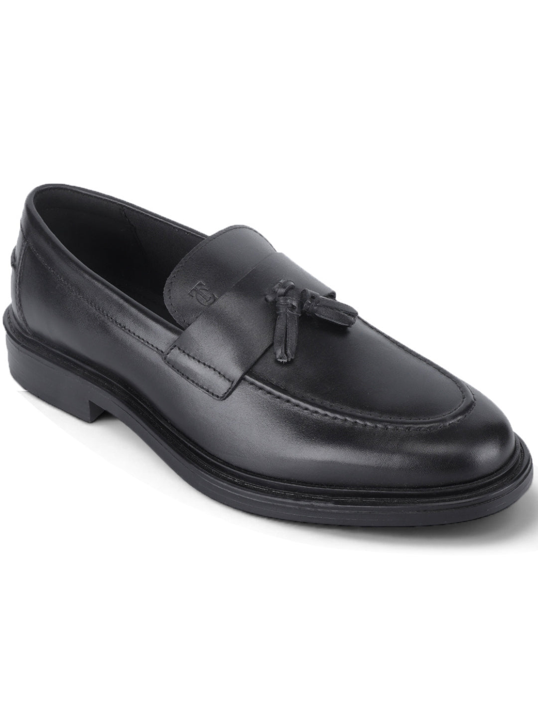 Kingsley Men's Black Genuine Leather Tassel Loafers | Premium Slip-On Formal & Smart Casual Dress Shoes|TC-2654BL