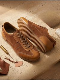 Pickton Tan Suede Sneakers | Premium European  Styling Lace-Up Shoes |TC-2647TN
