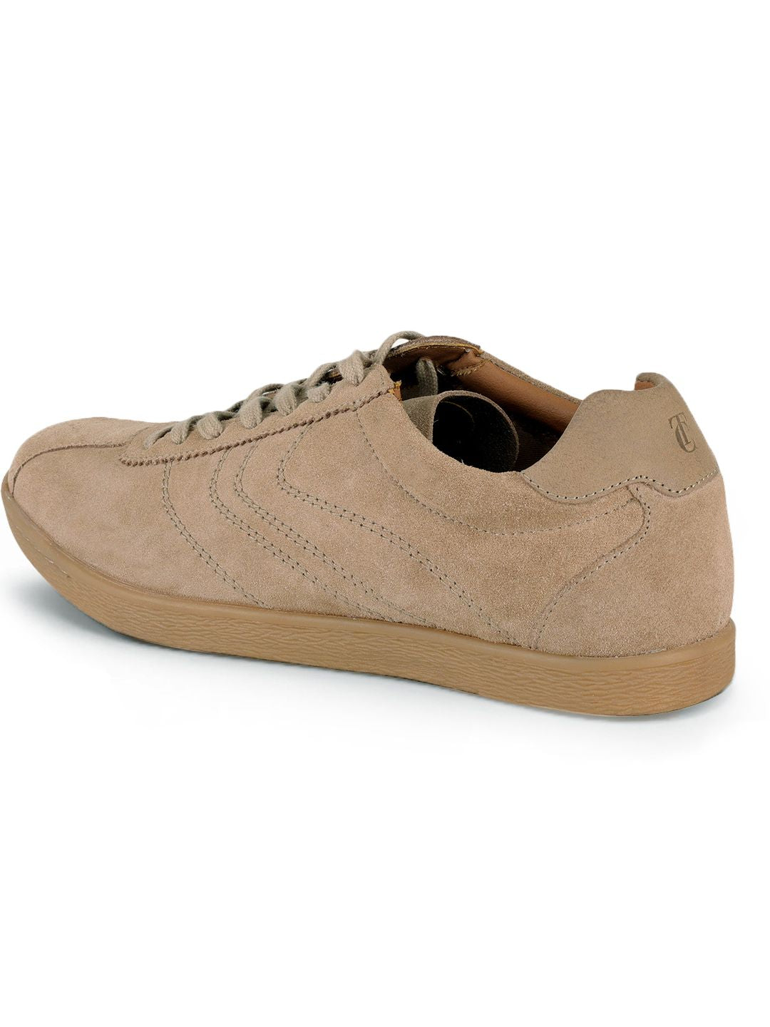 Greg Taupe Suede Sneakers | Lightweight Smart Casual Lace-Up Shoes|TC-2649TP