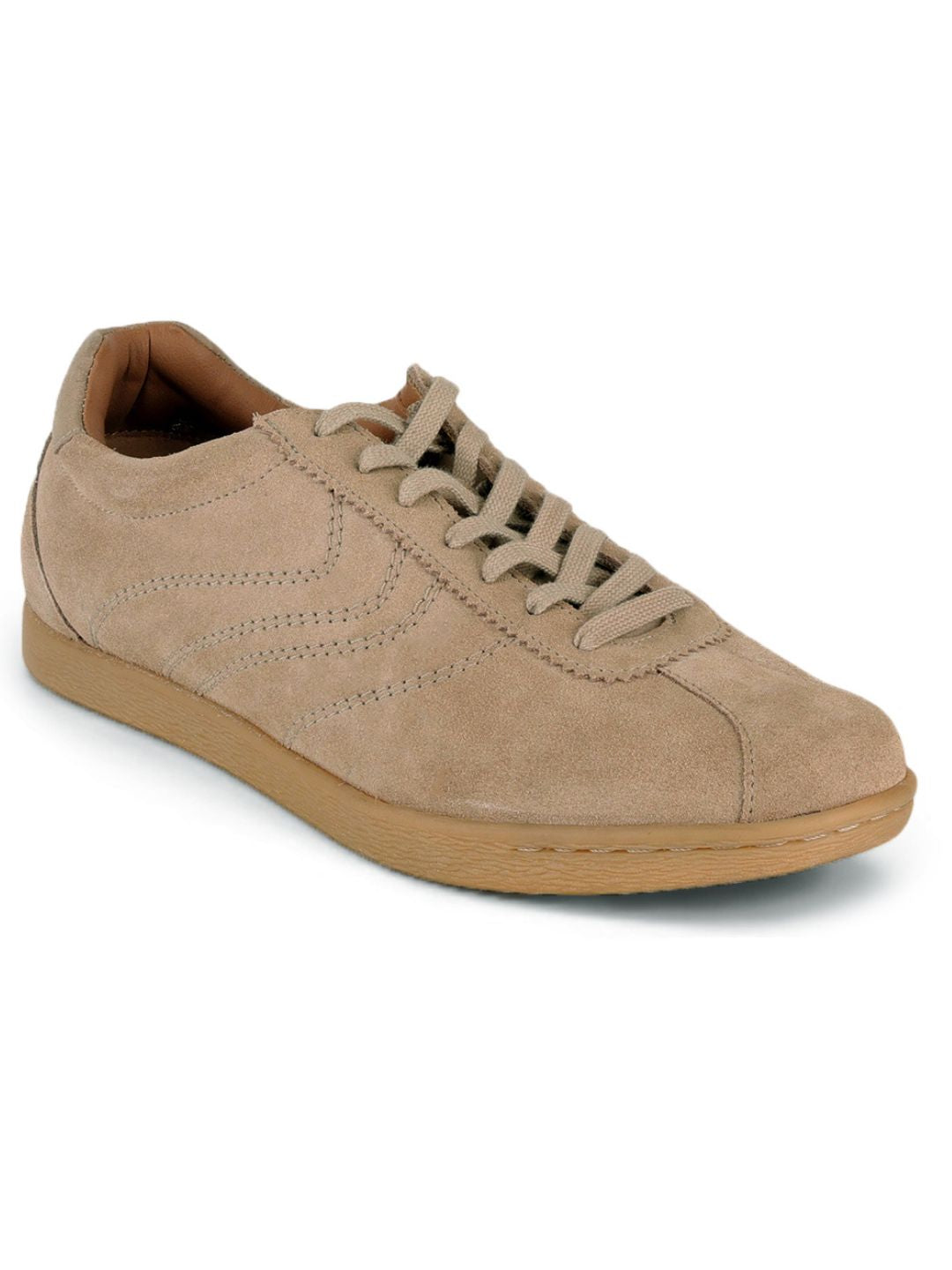 Greg Taupe Suede Sneakers | Lightweight Smart Casual Lace-Up Shoes|TC-2649TP