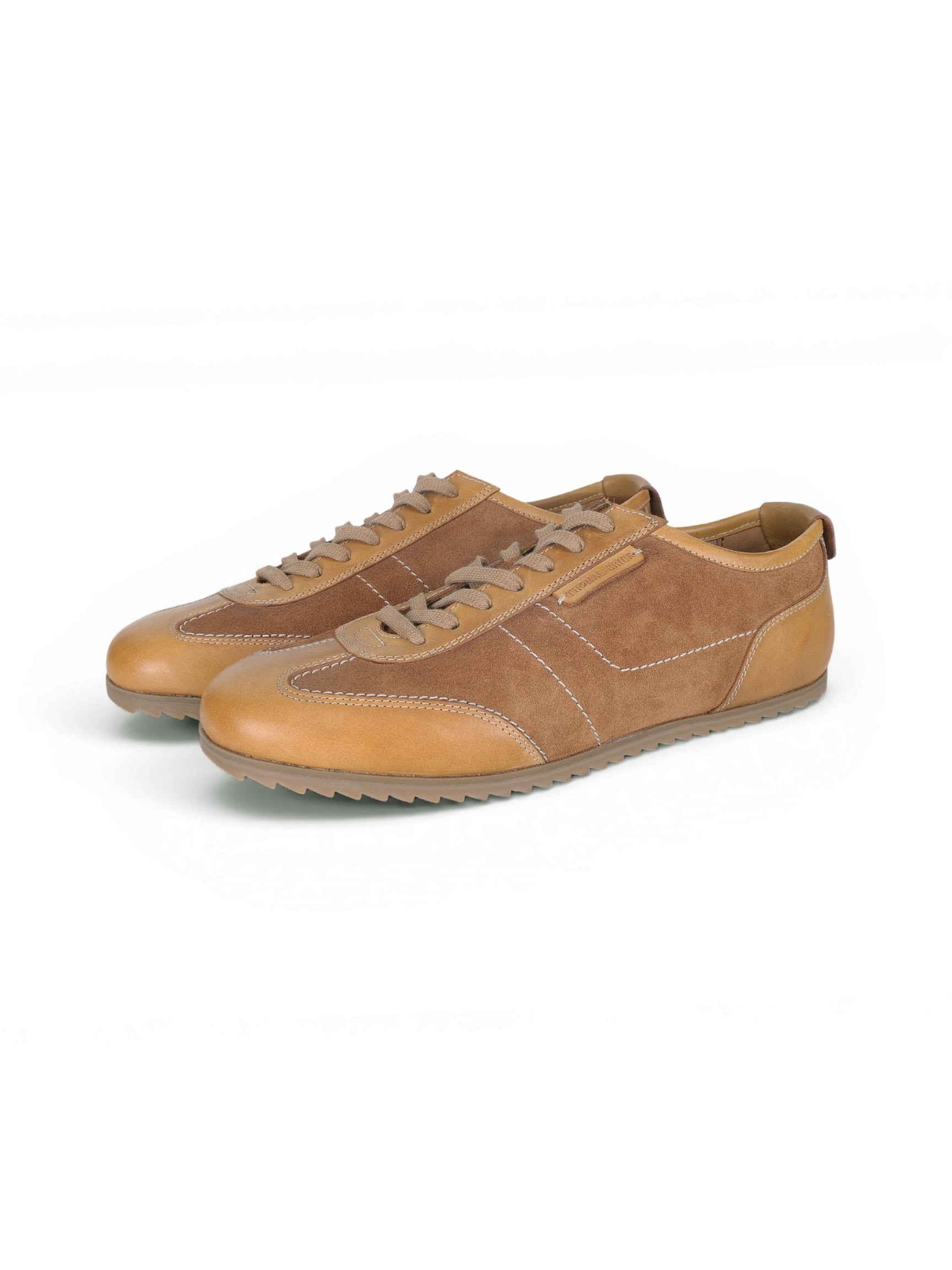 PICKTON Tan Suede Sneakers | Premium European  Styling Lace-Up Shoes |TC-2647TN