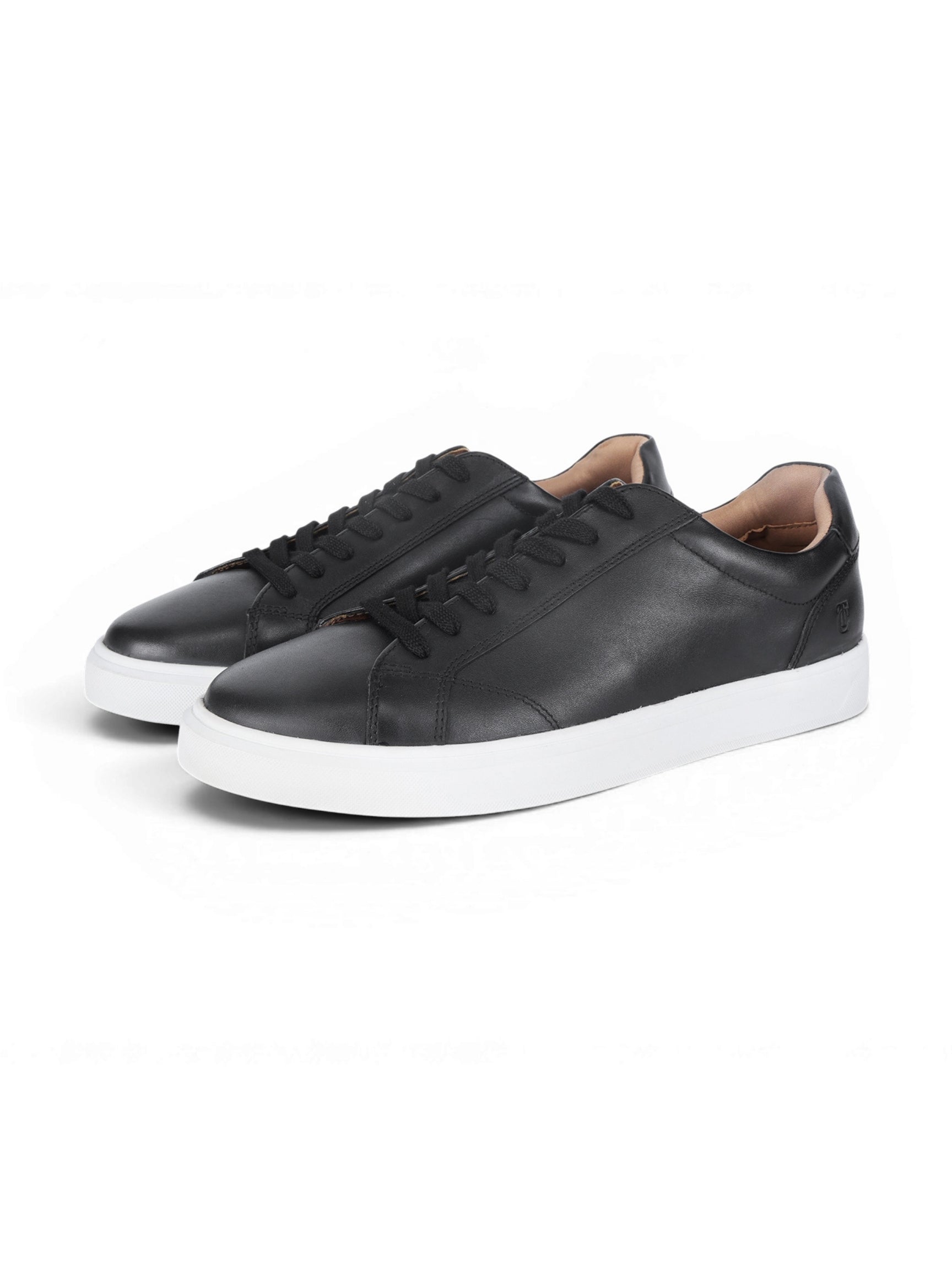 Theo Black Sneakers | Premium Smart Casual Lace-Up Shoes | TC-2645BL