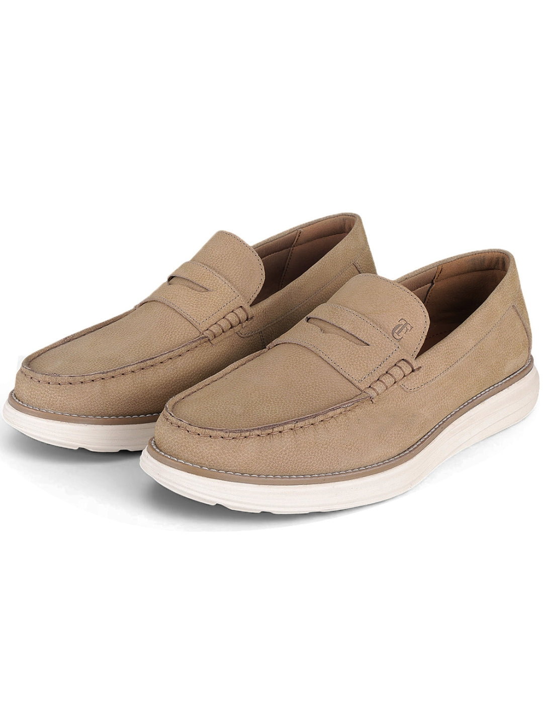 Winston Beige Loafers | Classic Slip-On Moccasins with EVA Sole | TC-2651CG