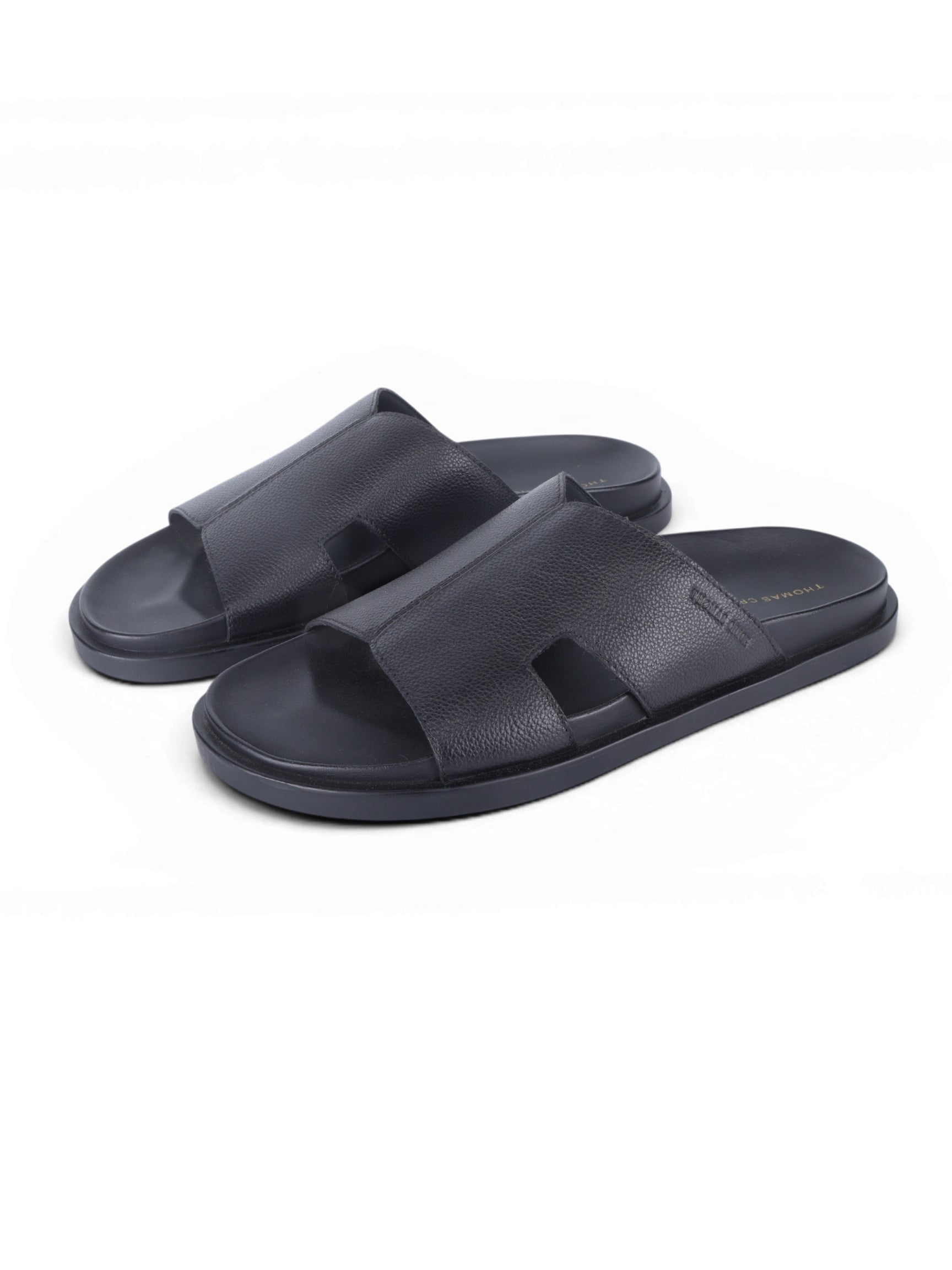DUNE Black Sandals | Premium open Toe Broad-Strap Casual Sandals |TC-2758BL