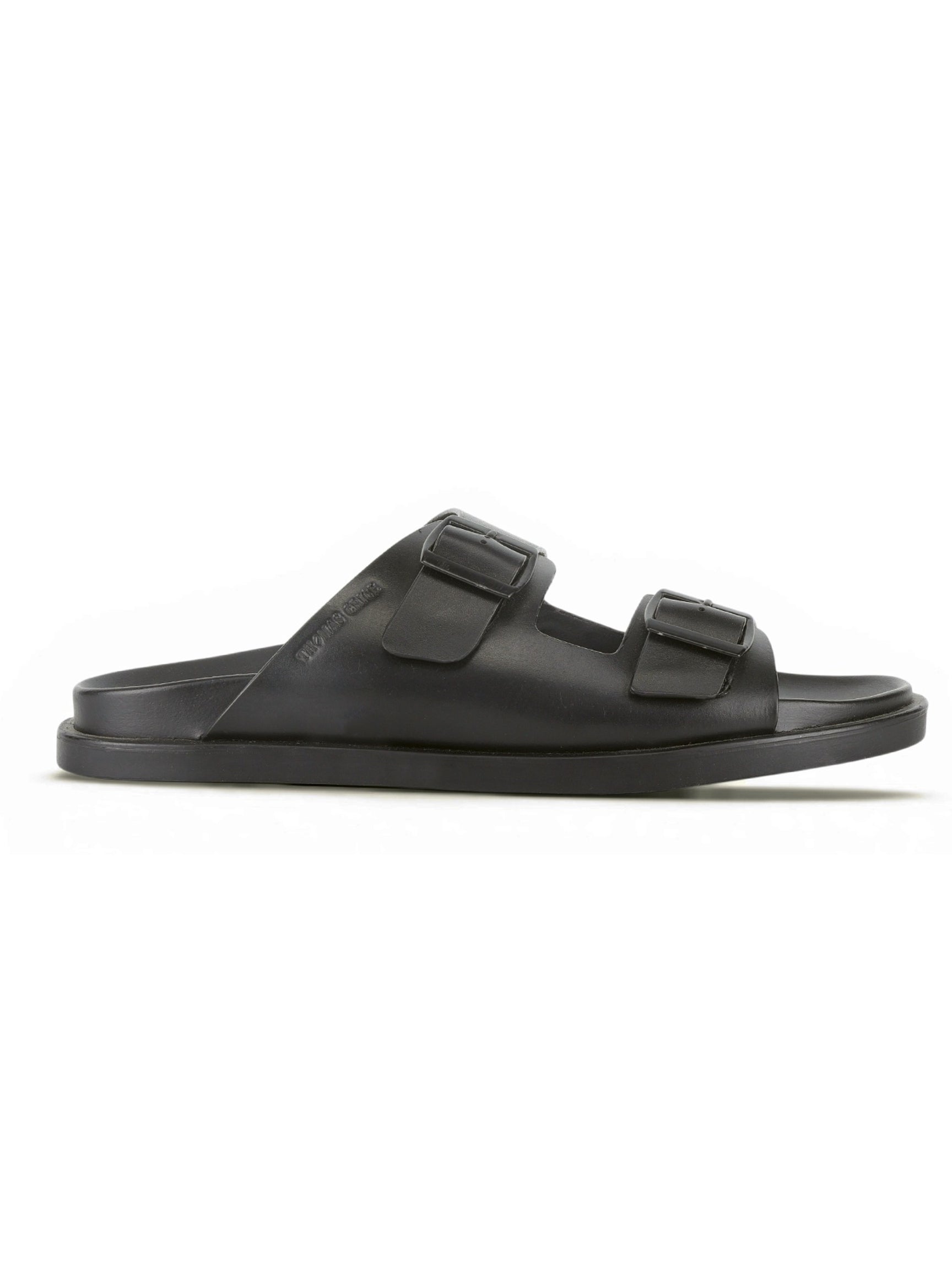 ATLAS Black Sandals | Double Buckle Adjustable Casual Sandals |TC-2761BL