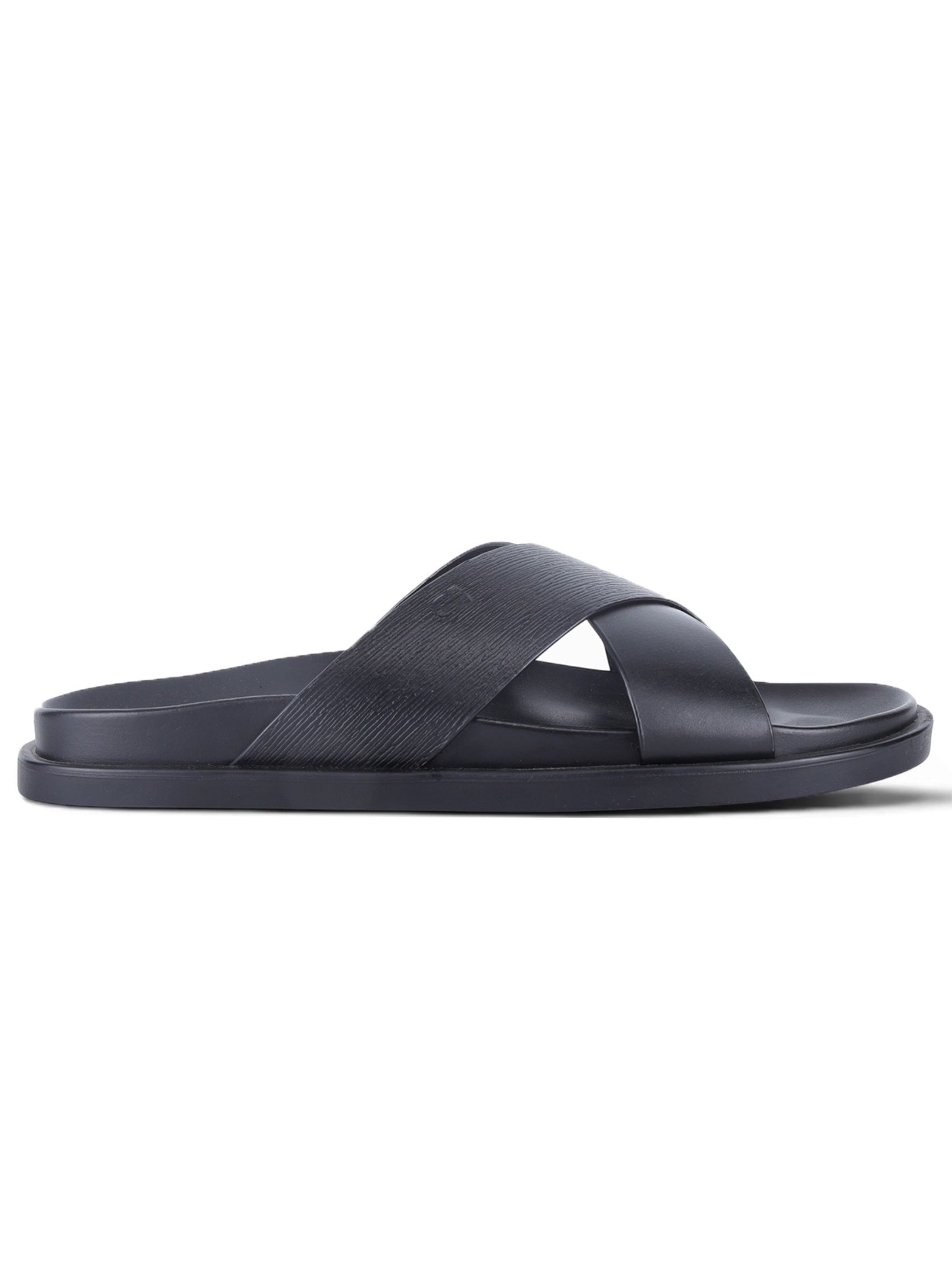 ASTER Black  Cross-Strap Sandals| Premium Open Toe Comfort Sandals |TC-2759BL