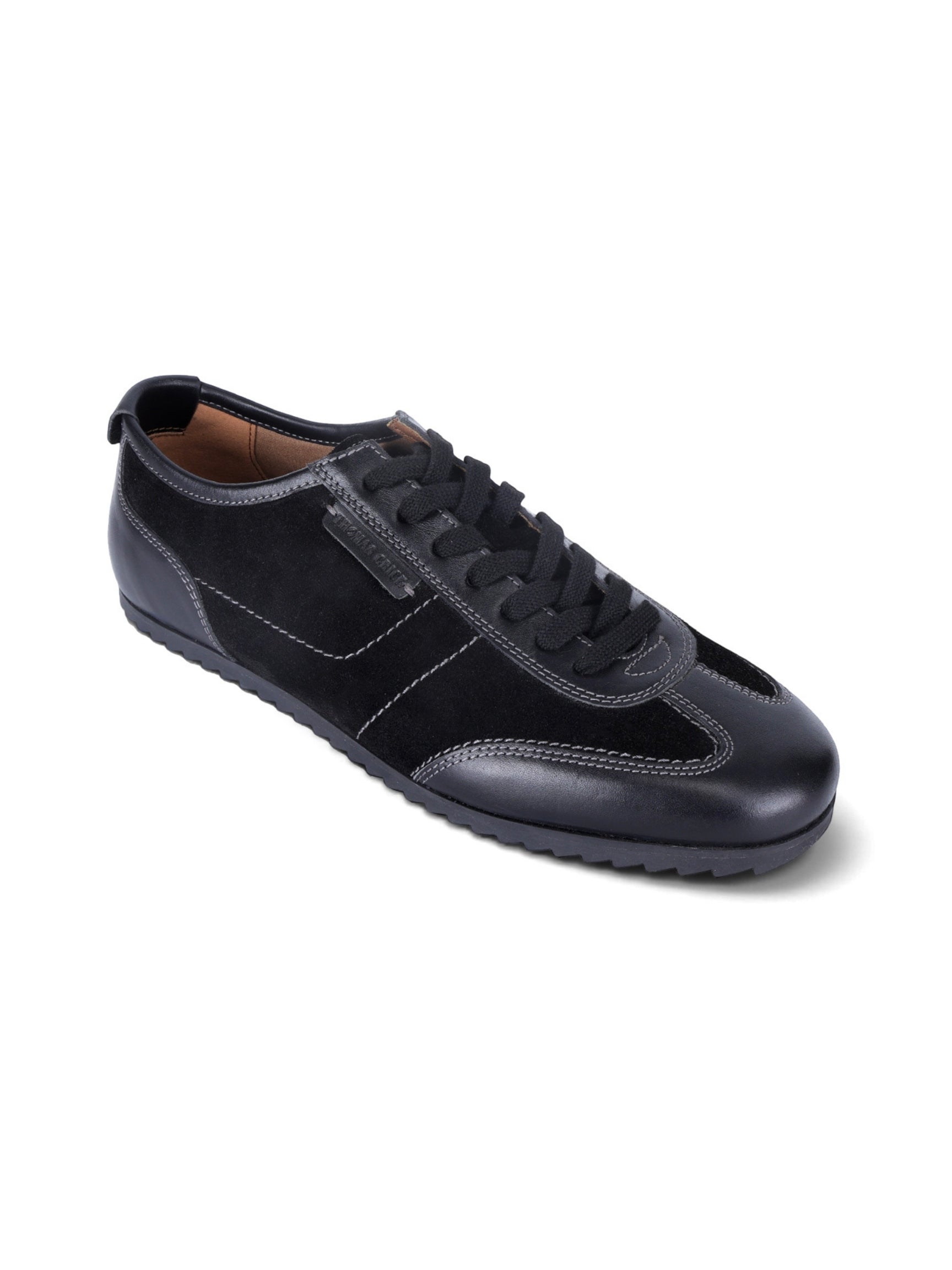 PICKTON Black Suede Sneakers | Premium European  Styling Lace-Up Shoes |TC-2647BL